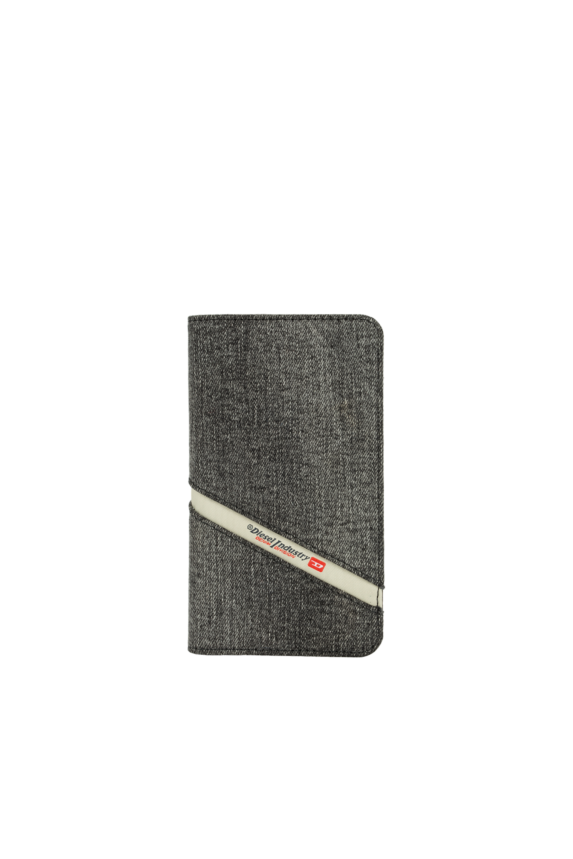 Diesel - DIESEL 2-IN-1 FOLIO CASE FOR IPHONE XS & IPHONE X, Unisex's Grey denim diagonal logo case, iPhone XS & iPhone X in Grey - 3