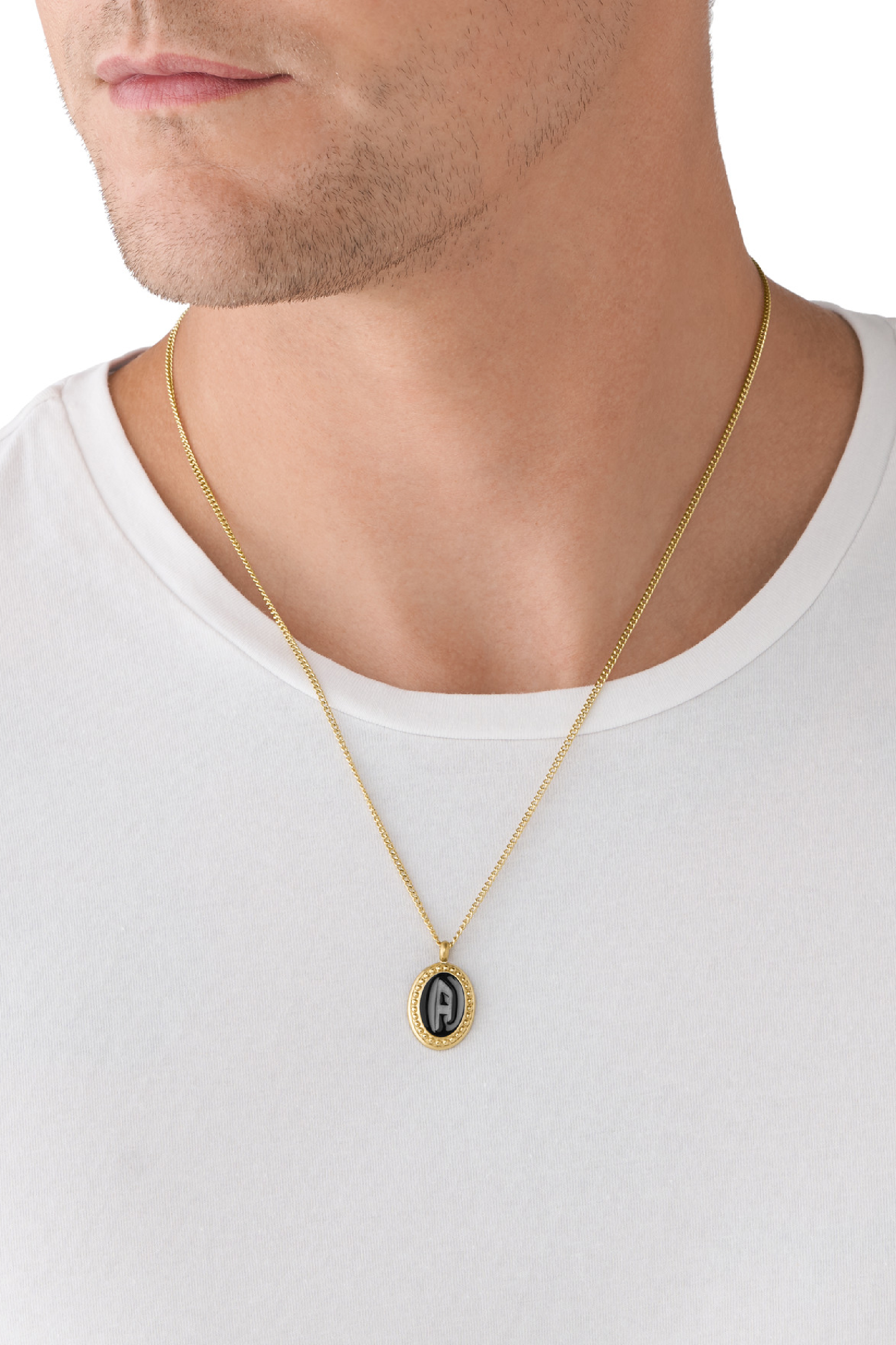 Diesel - DX1383, Unisex's Gold stainless steel pendant necklace in Gold - 3
