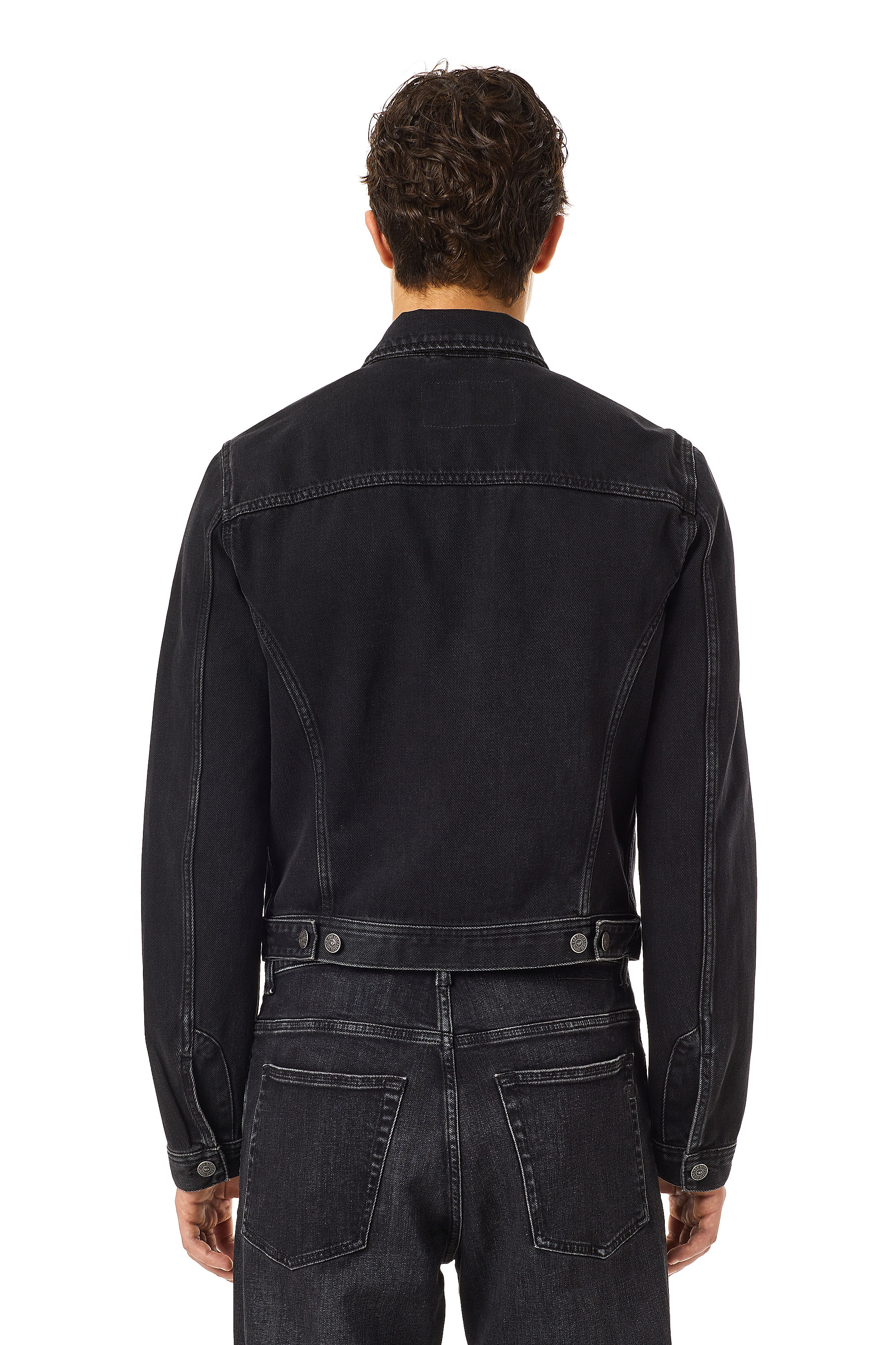 Diesel - D-MILO TRUCKER JACKET, Unisex's Slim-fit trucker jacket in Black/Dark grey - 2