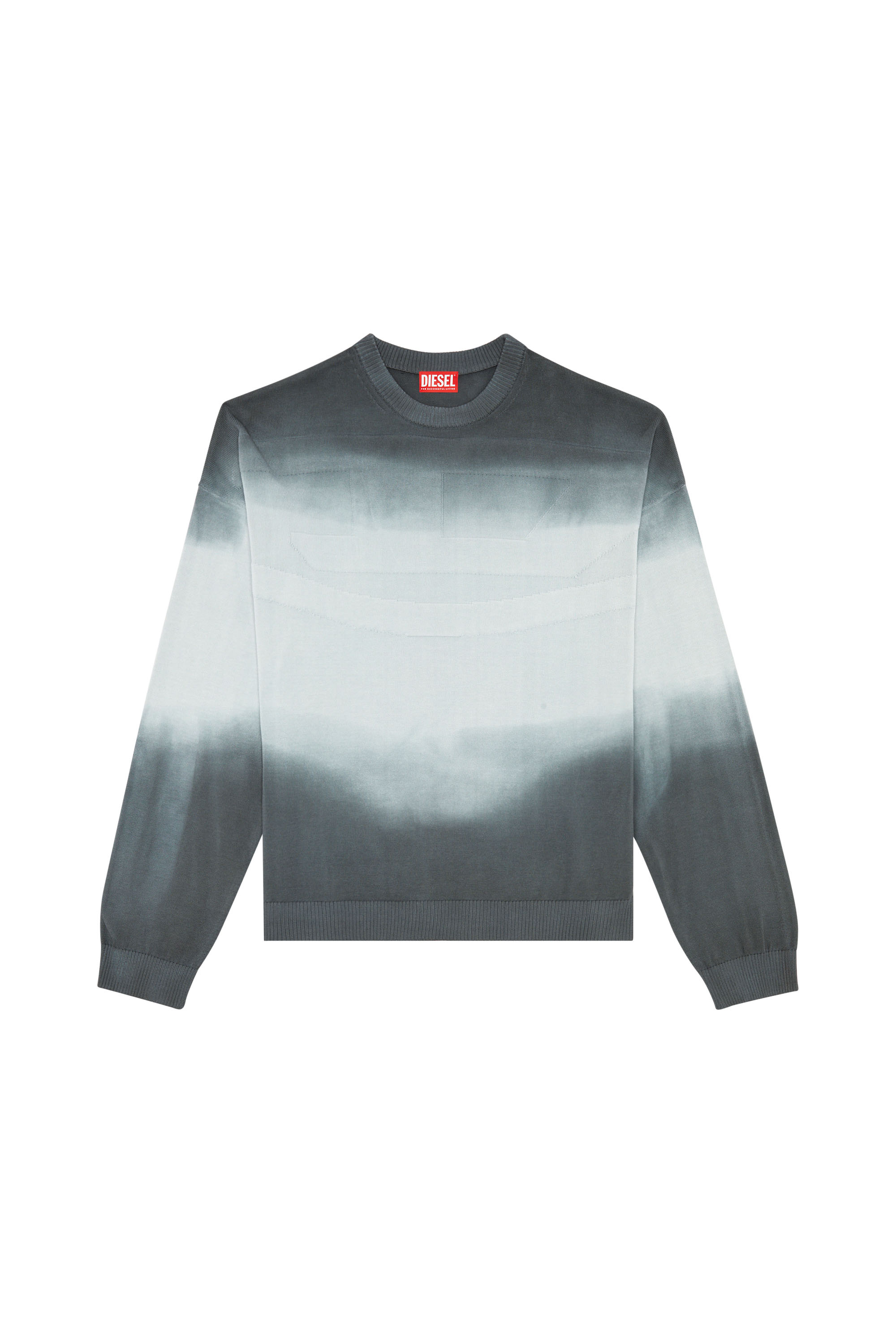 Diesel - K-NEVIL, Man's Dégradé jumper with oversized logo in Blue - 3