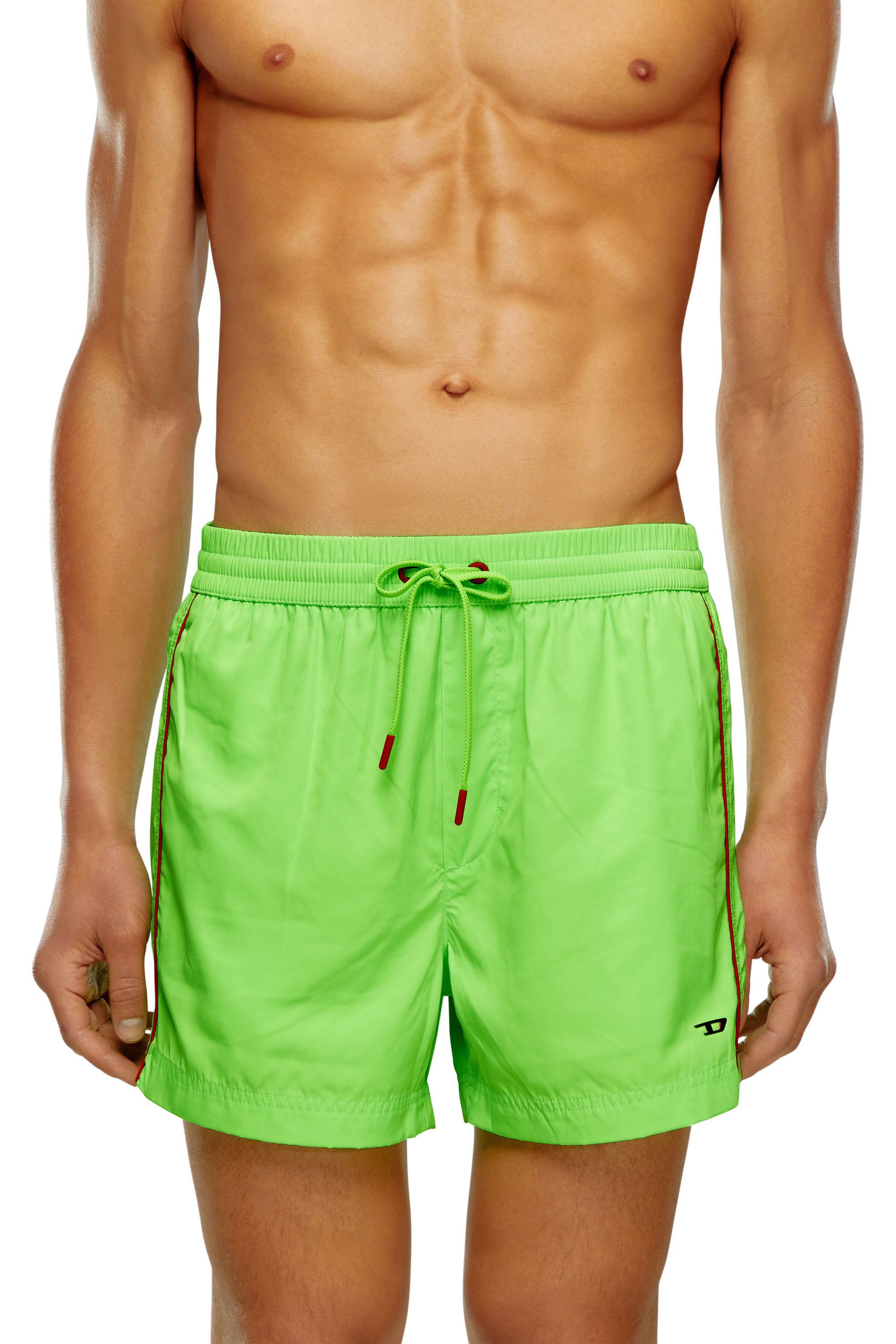 Diesel - BMBX-KEN-37, Man's Mid-length swim shorts with piping in Green - 2