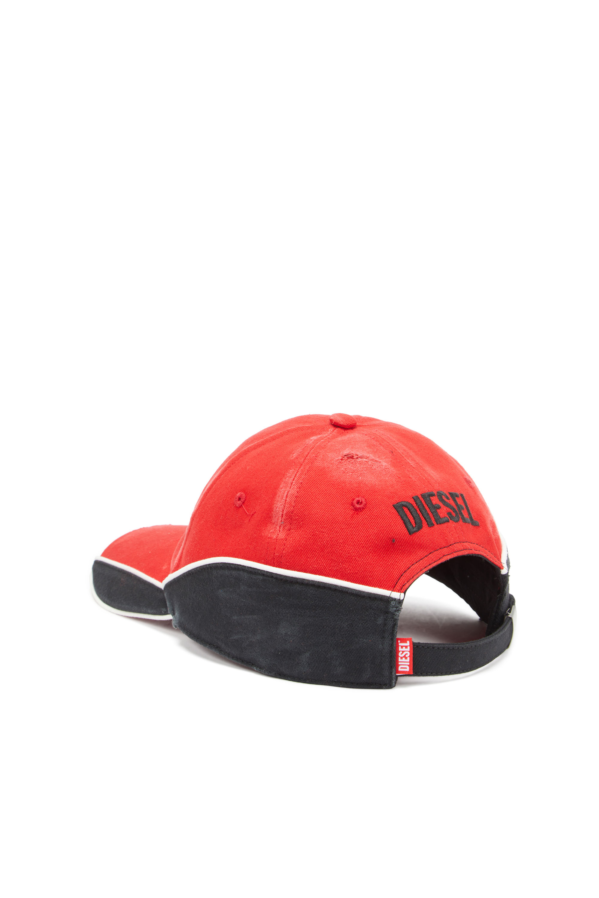 Diesel - C-DALE, Man's Distressed colour-block baseball cap in Red - 2
