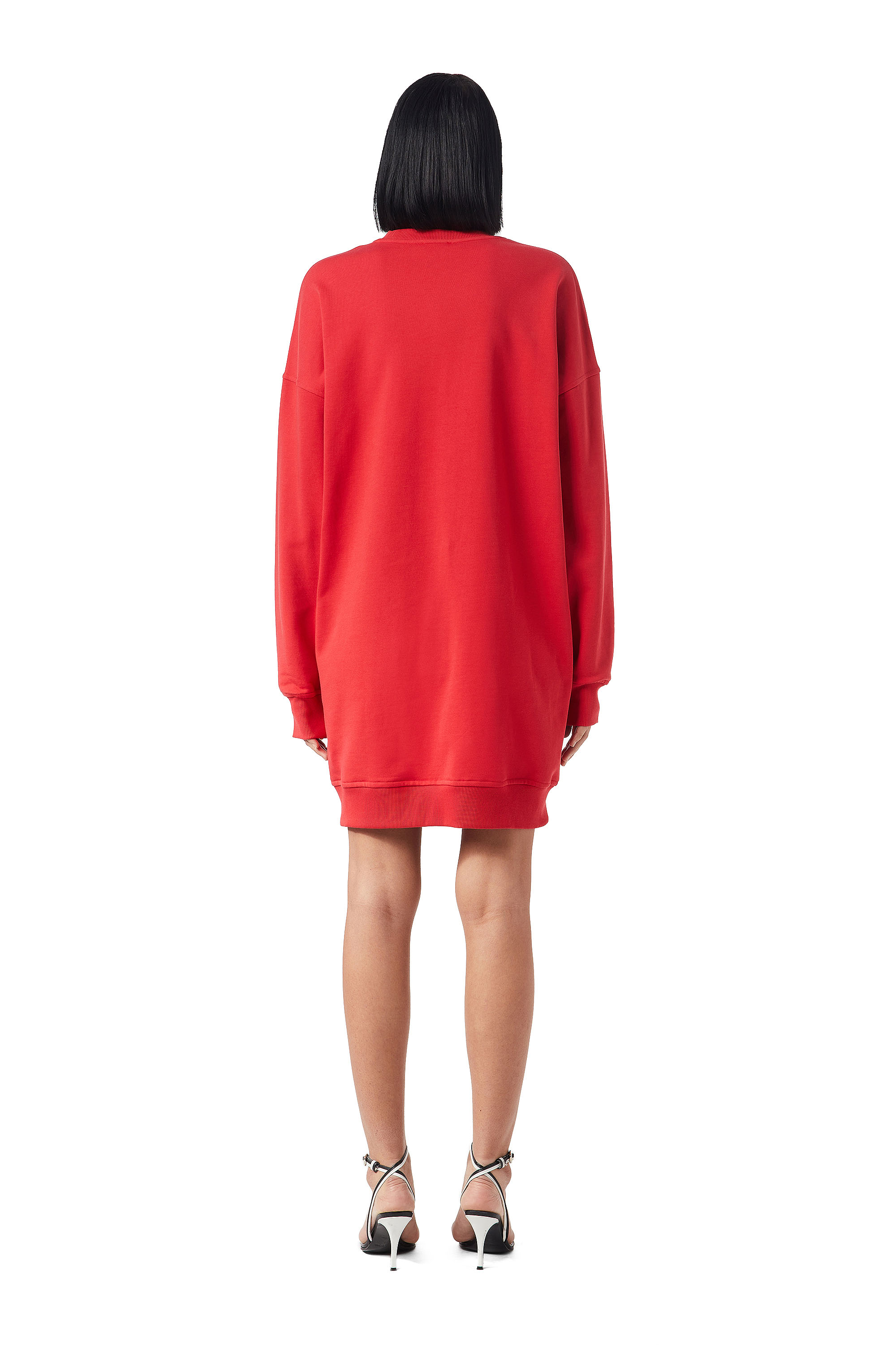 Diesel - D-ROBBIE-DIV, Woman's Sweatshirt dress with logo in Red - 4