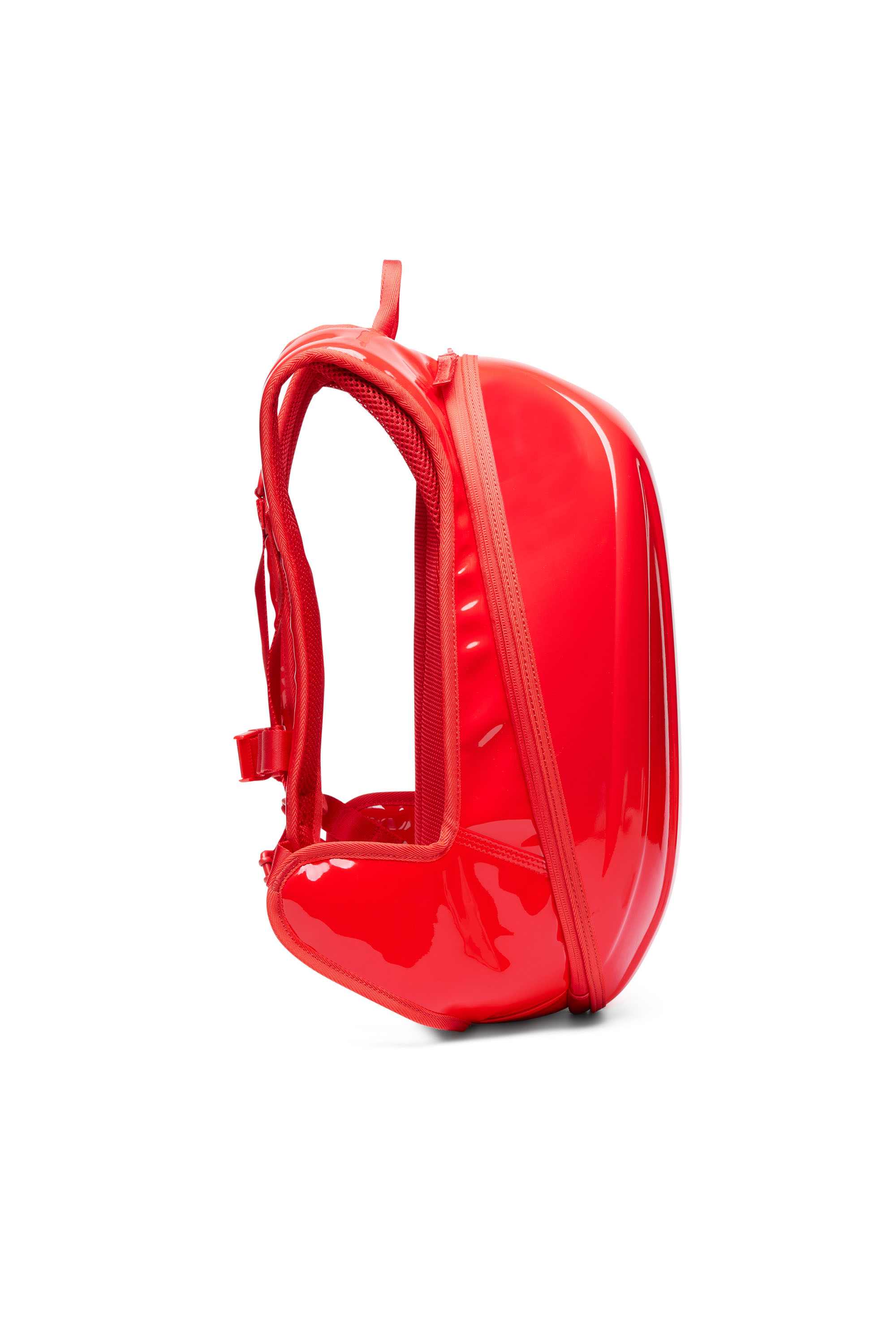 Diesel - ST. HONORE' 1DR-POD BACKPACK, Unisex's Hard shell backpack in Red - 3