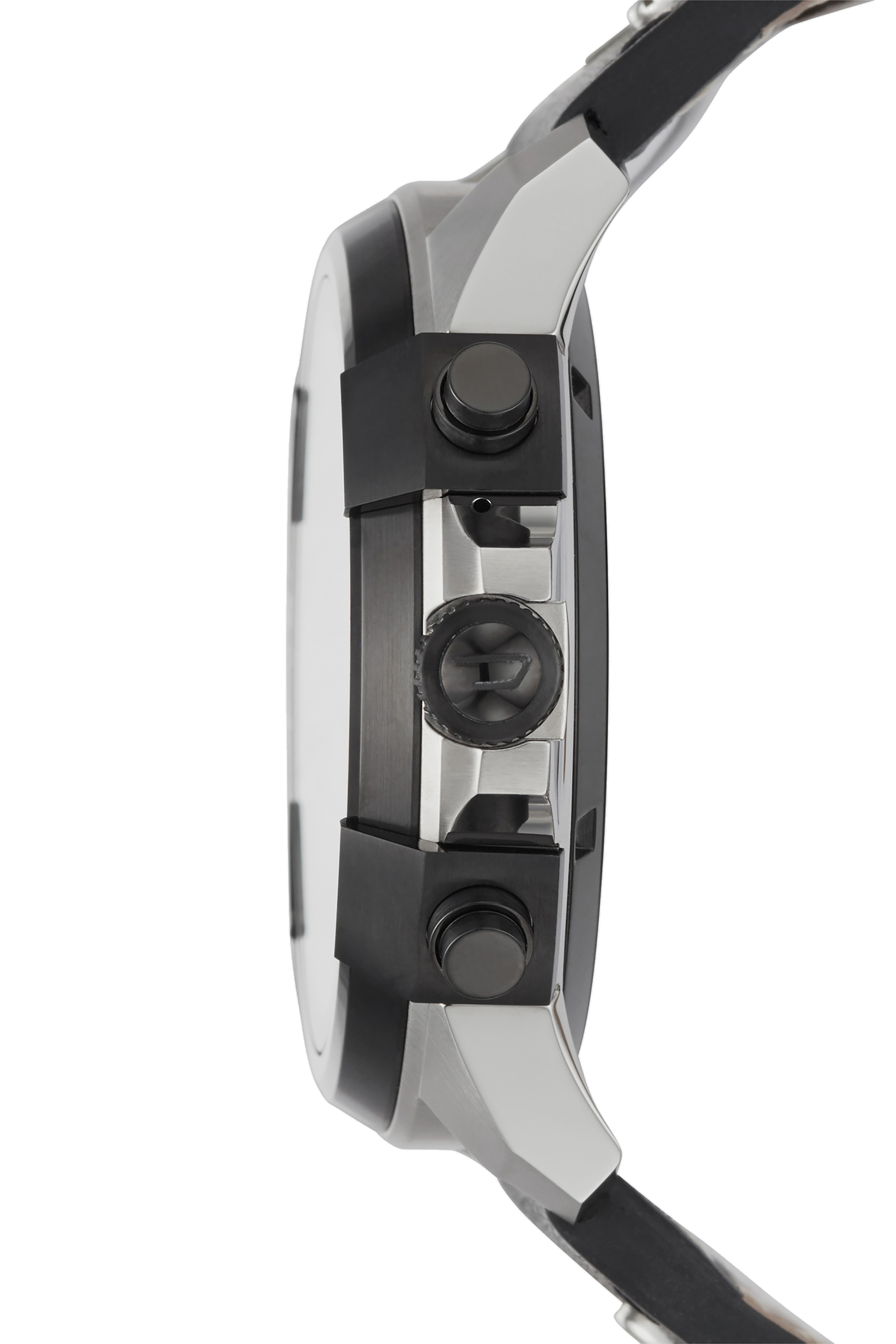 Diesel - DT2001, Man's Leather smartwatch with steel case, 48 mm in Black - 3