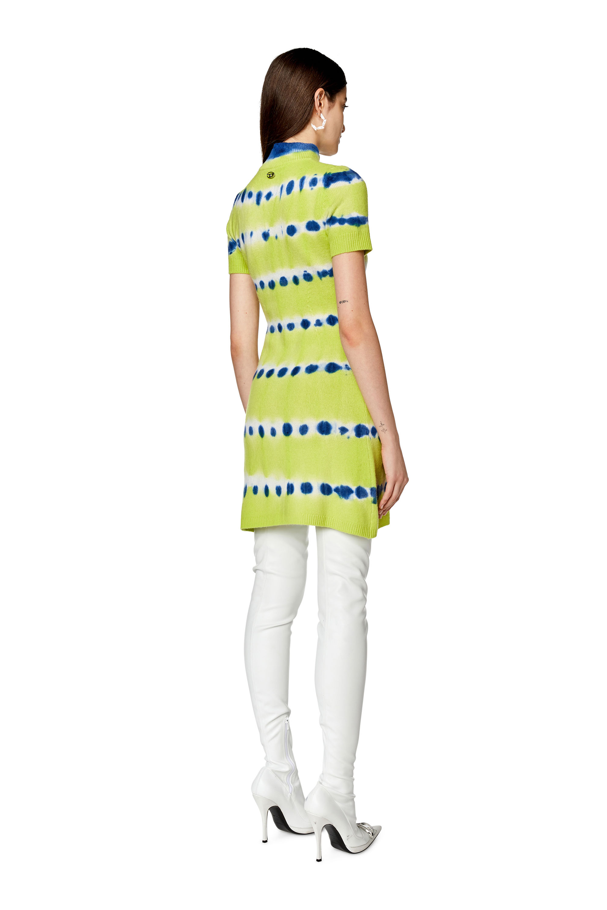 Diesel - M-ZAFORA, Woman's Dress in tie-dye wool jersey in Blue/Green - 2