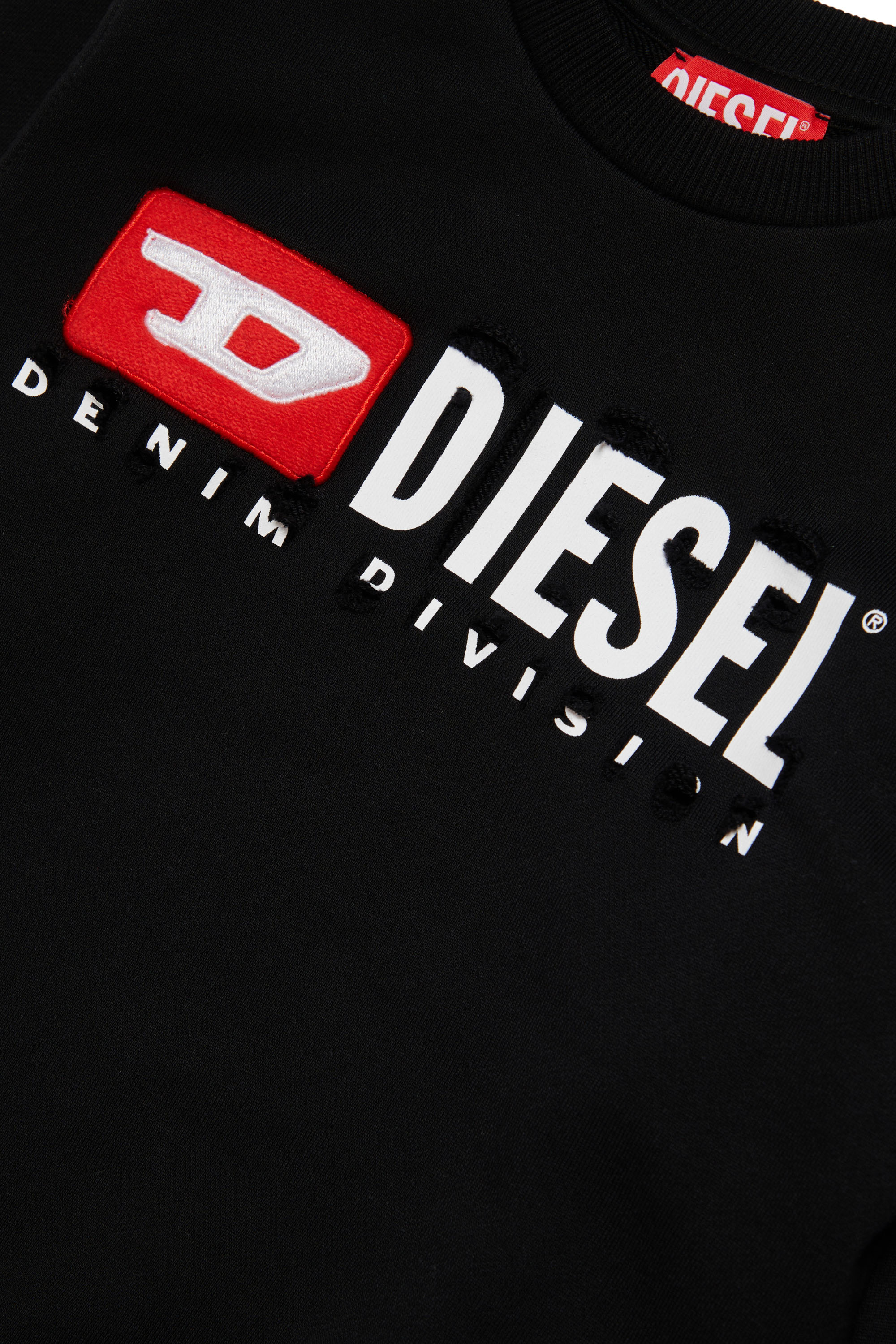 Diesel - SMACSDIVSTROYED, Man's Sweatshirt with destroyed logo in Black - 3