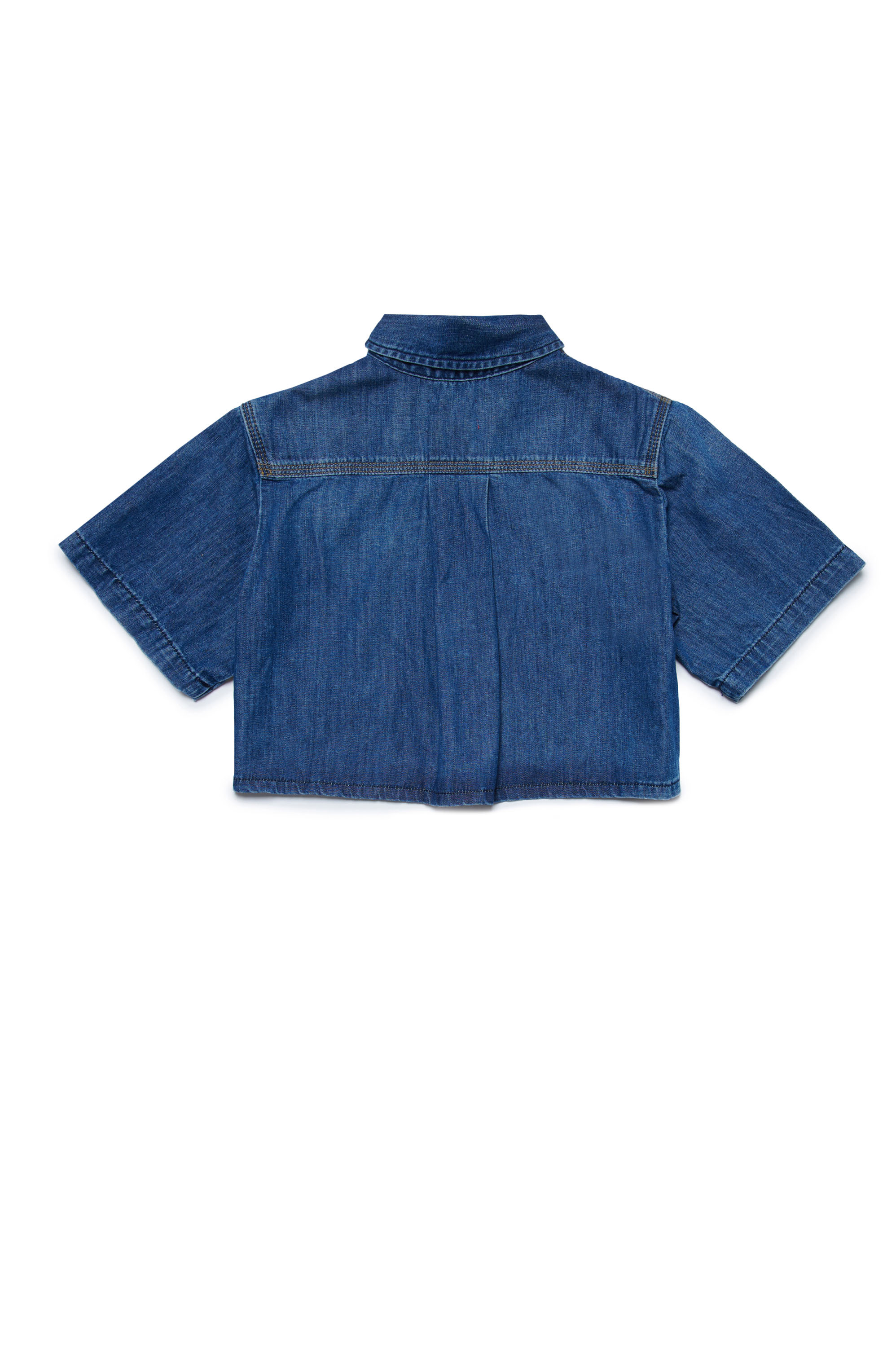 Diesel - CUNNIX, Woman's Cropped denim shirt in Dark Blue - 2
