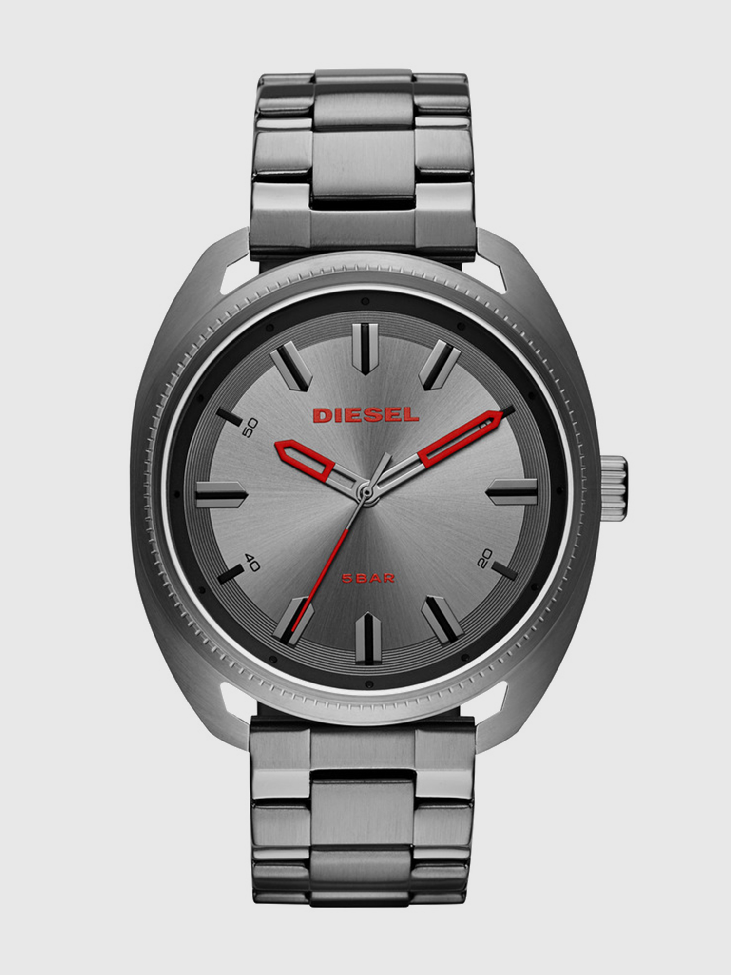 Diesel - DZ1855, Man's Fastback gray three-link strap watch, 46 mm in Silver - 1