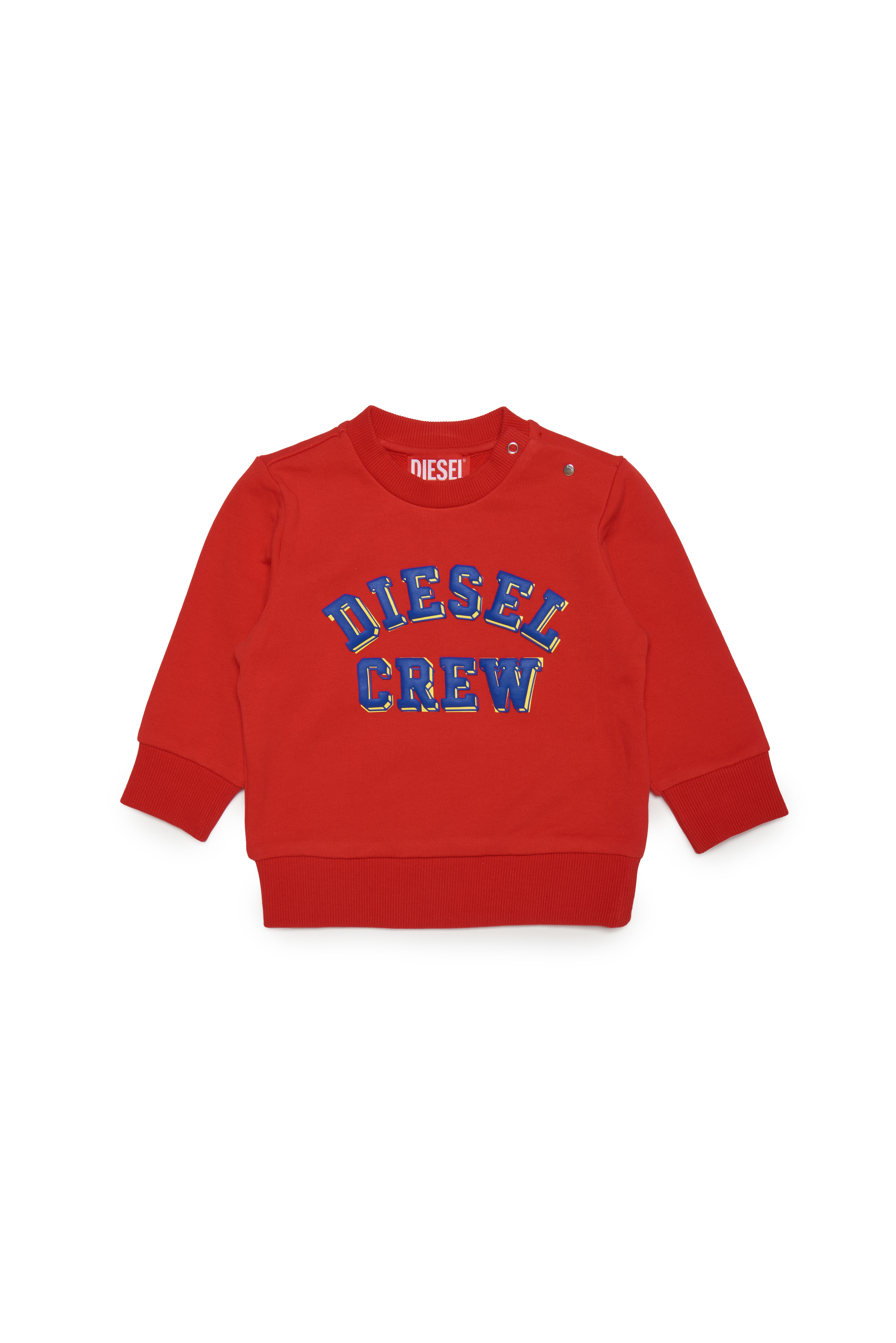 Diesel - SCREWB, Man's Cotton sweatshirt with Diesel Crew logo in Red - 1