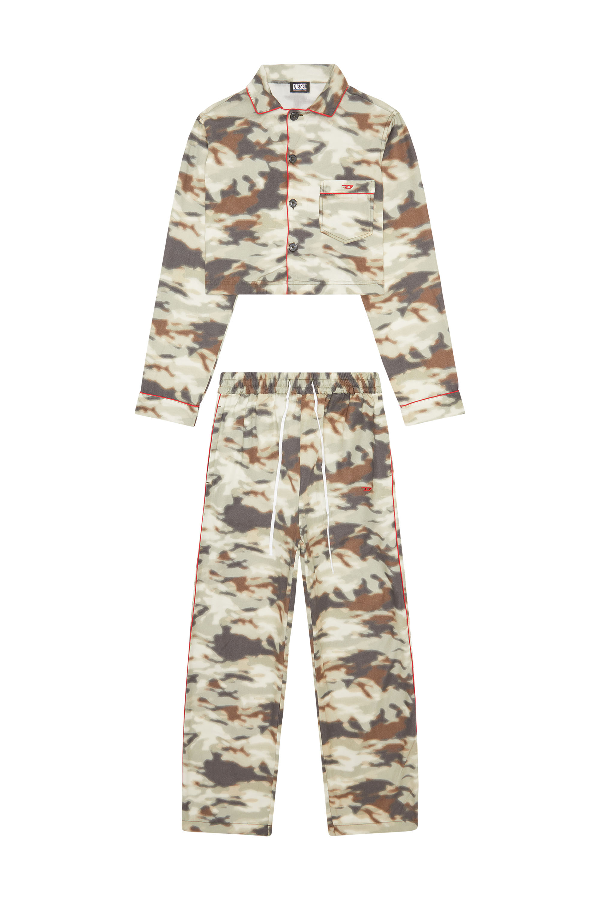 Diesel - UFSET-VENELIA-L, Woman's Pyjamas in camouflage Tencel in Military Green - 1