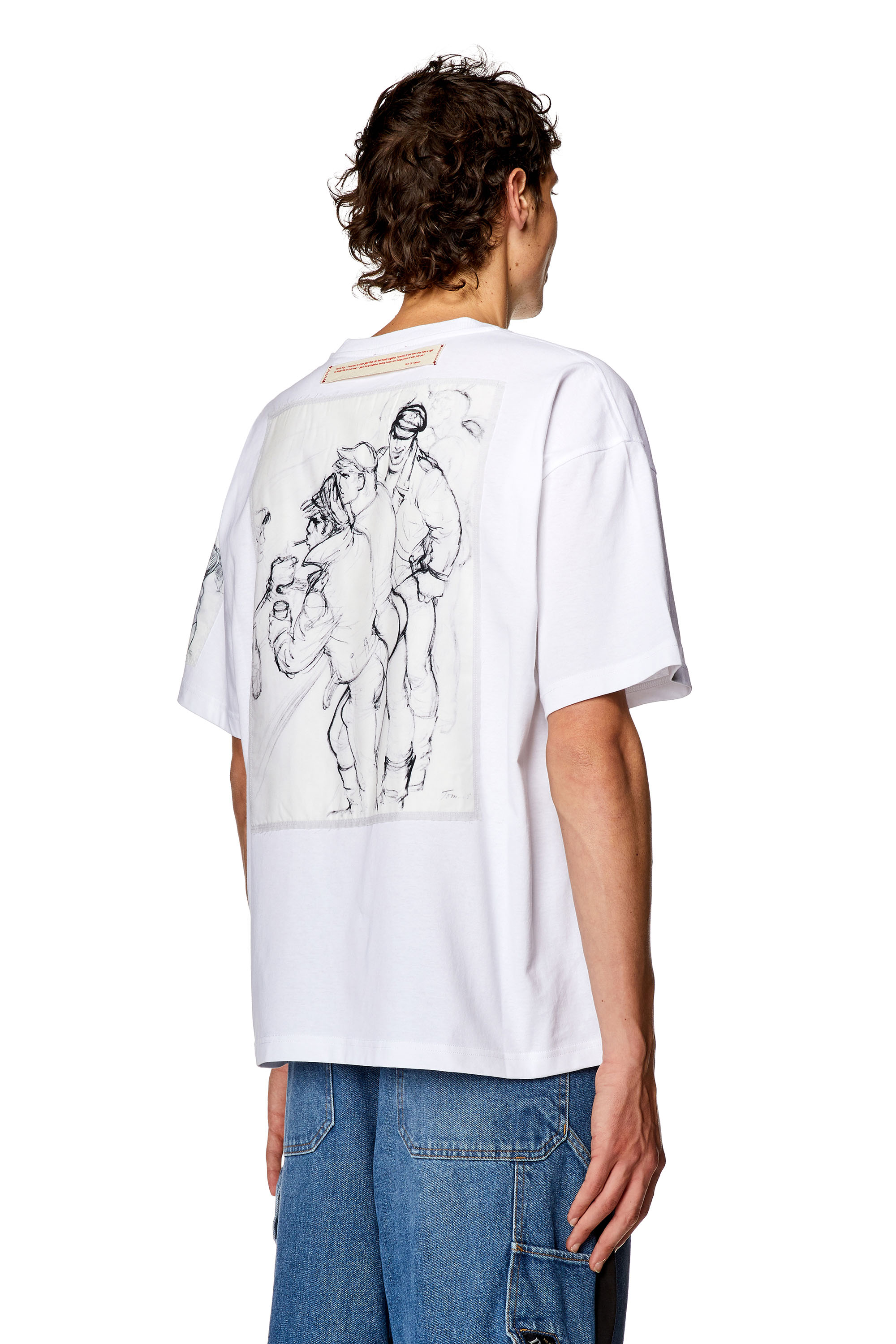 Diesel - PR-T-NLABEL-23A, Unisex's Boxy T-shirt with prints and patches in White - 4