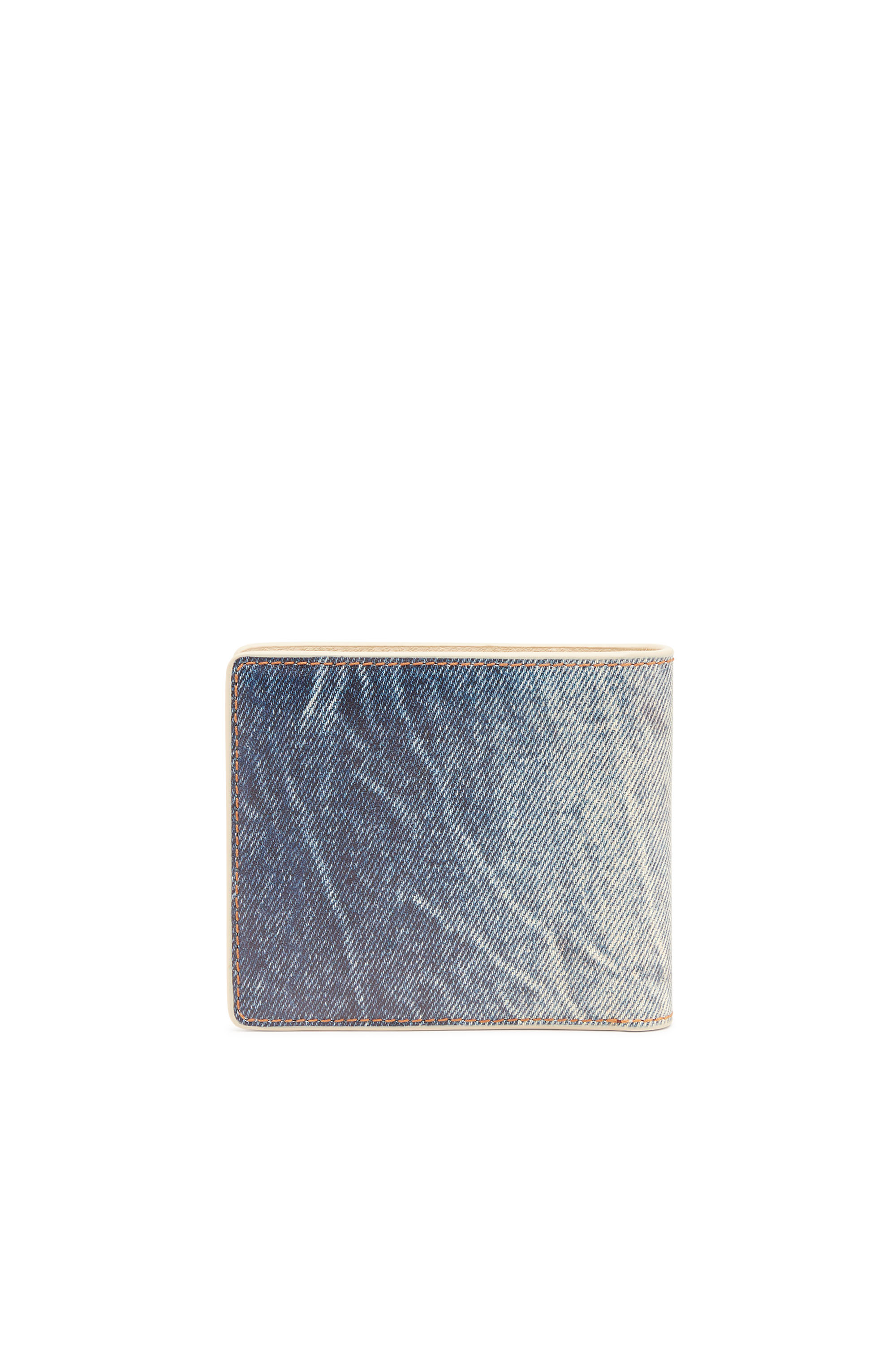 Diesel - JACKRON BI-FOLD COIN S, Man's Leather bi-fold wallet with denim print in Blue - 2