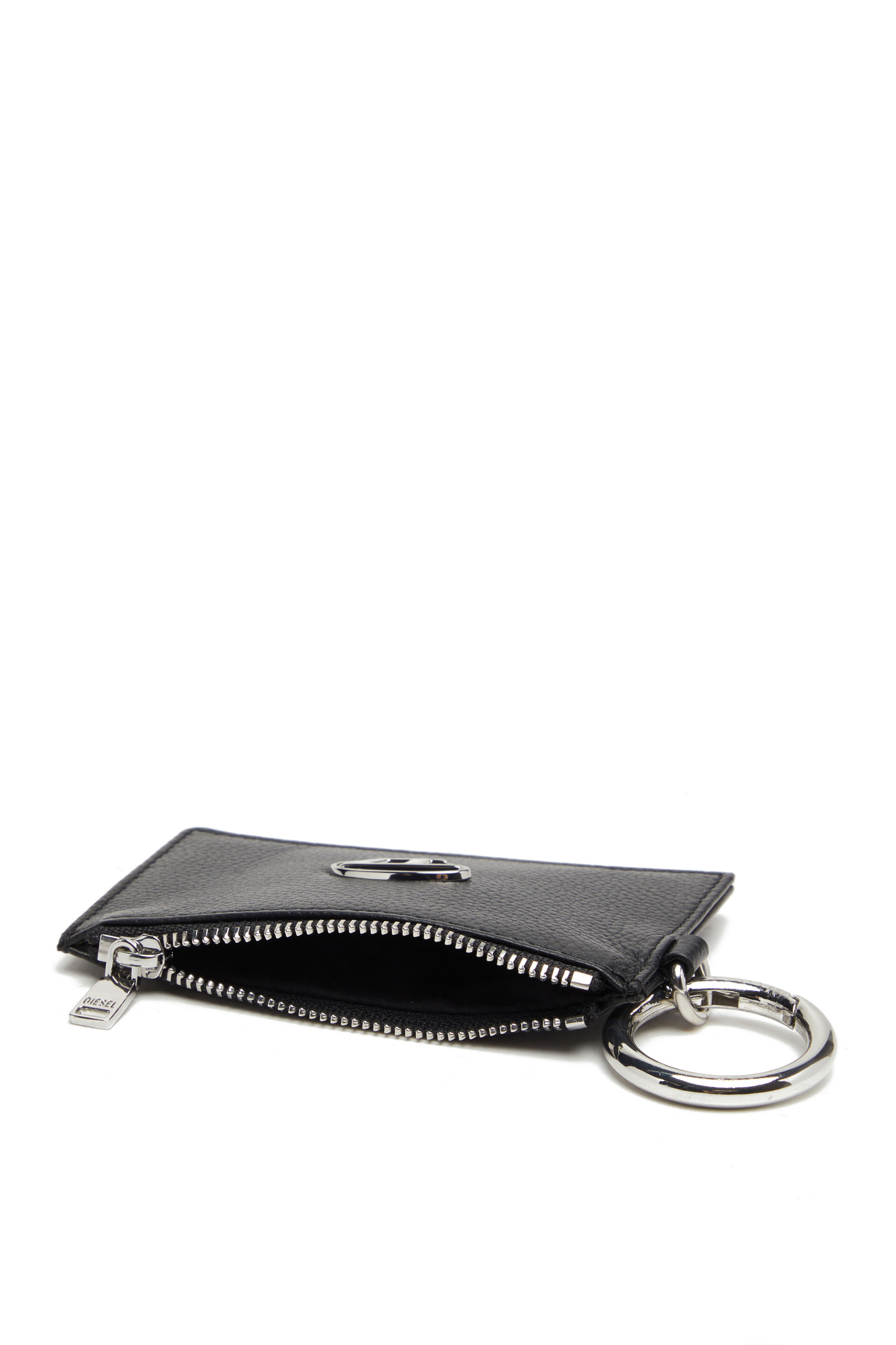 Diesel - CARD POUCH, Unisex's Slim leather coin and card holder in Black - 3