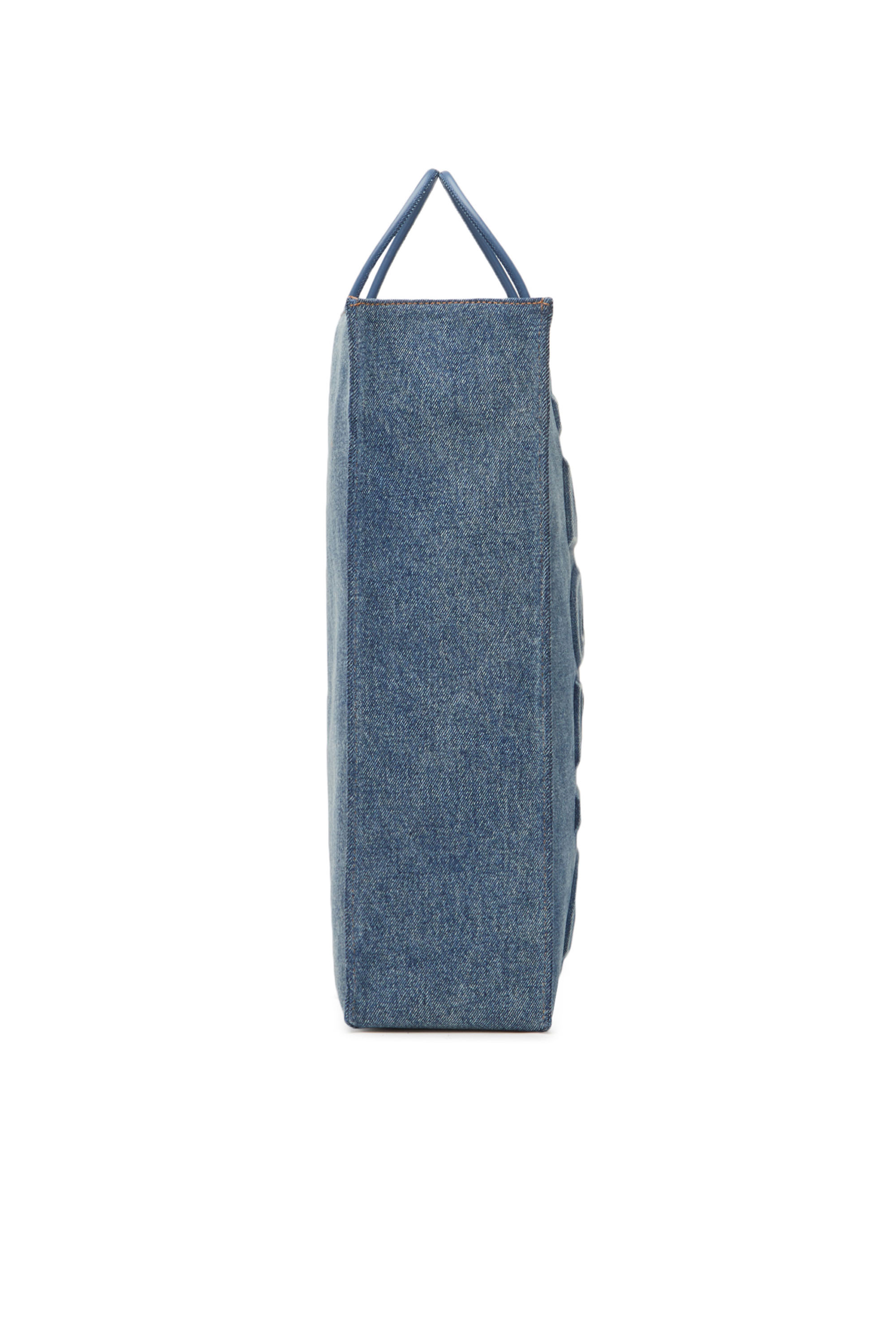 Diesel - DSL SHOPPER 3D L X, Unisex's Dsl Shopper 3D L X - Large tote in overdyed denim in Blue - 3