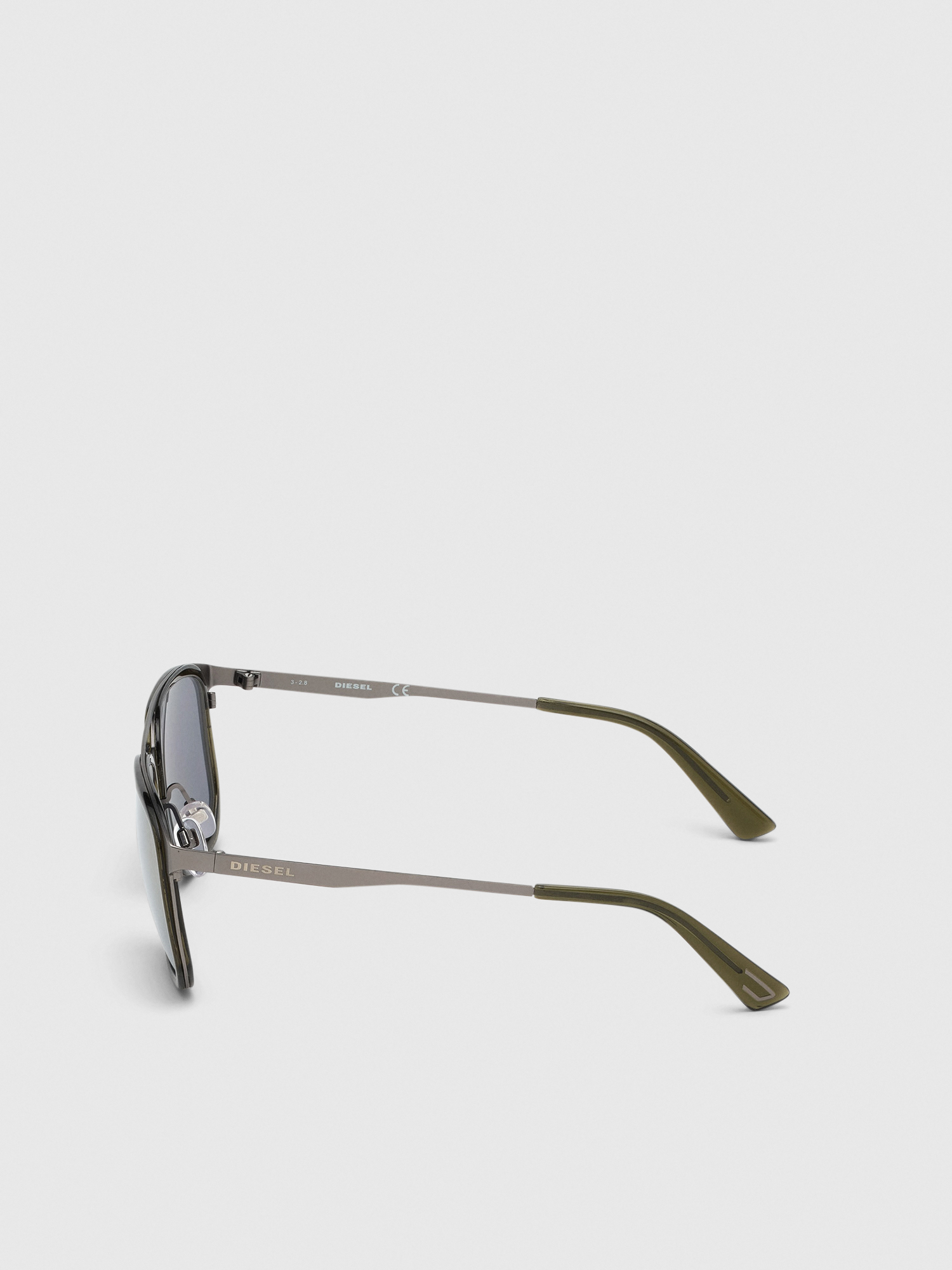 Diesel - DL0294, Man's Navigator sunglasses in metal and acetate in Olive Green - 4