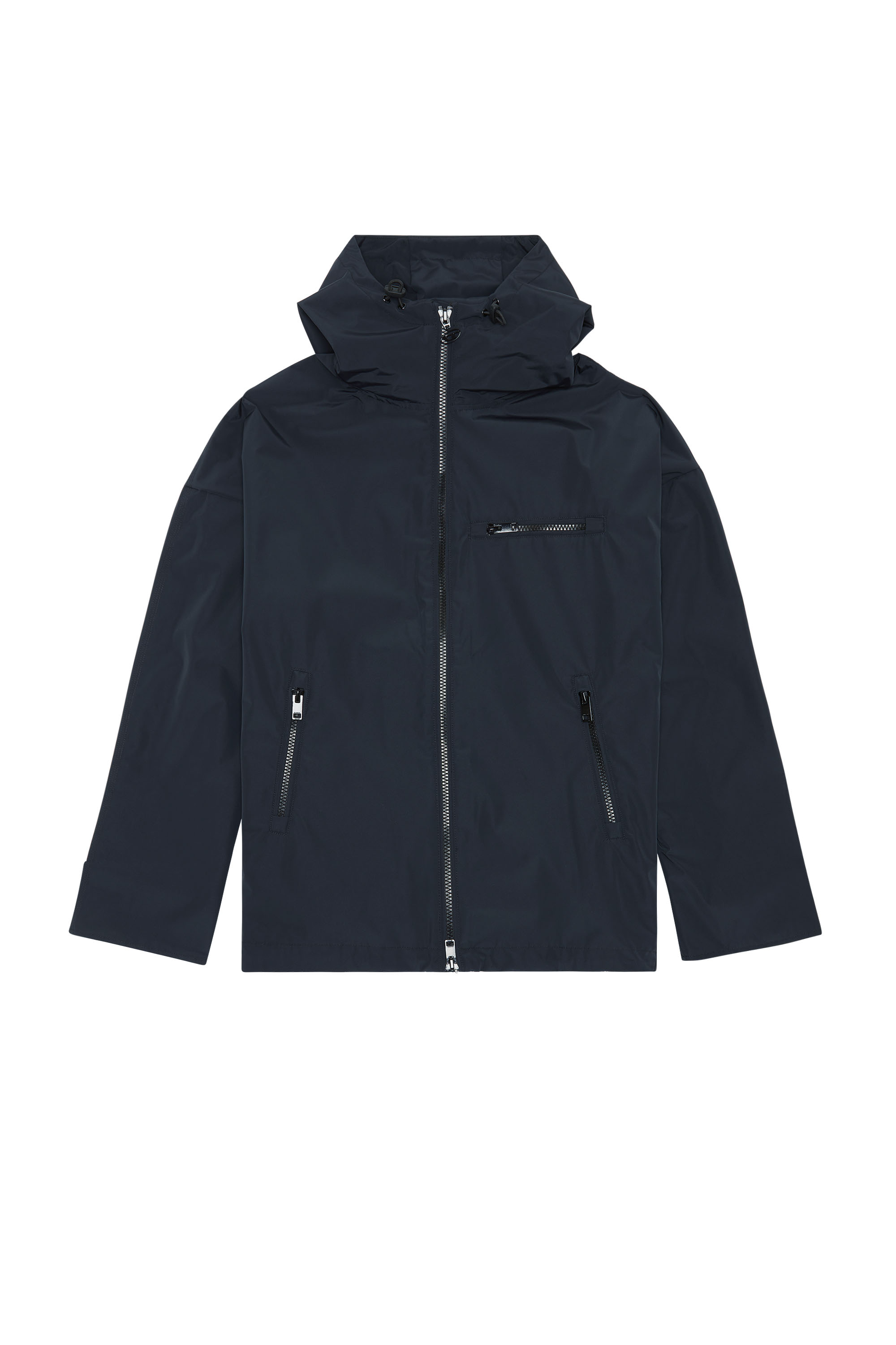Diesel - W-HENNES, Man's Hooded jacket with piped logo in Black - 3