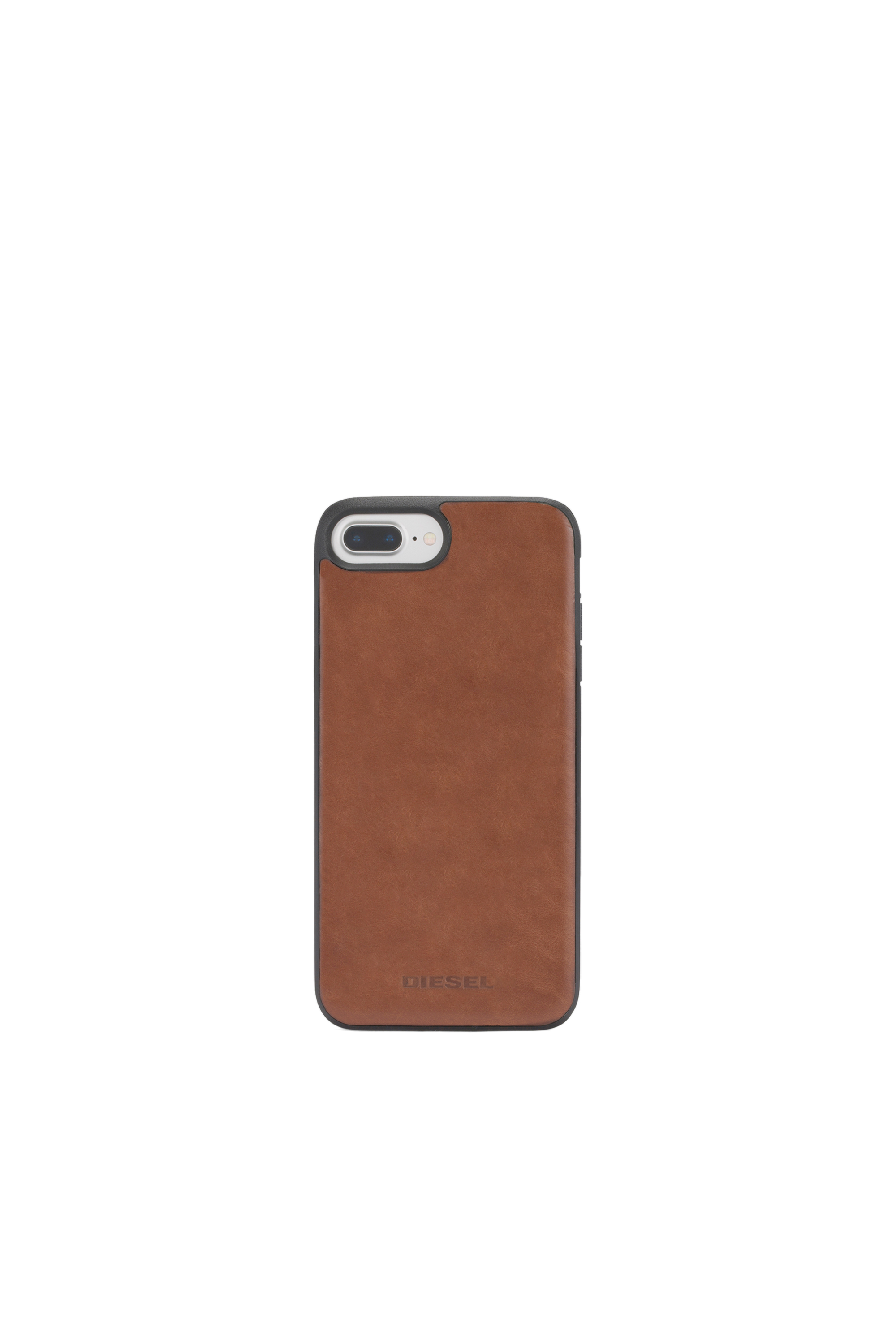 Diesel - BROWN LEATHER IPHONE X CASE, Unisex's Brown leather case, iPhone X in Brown - 2