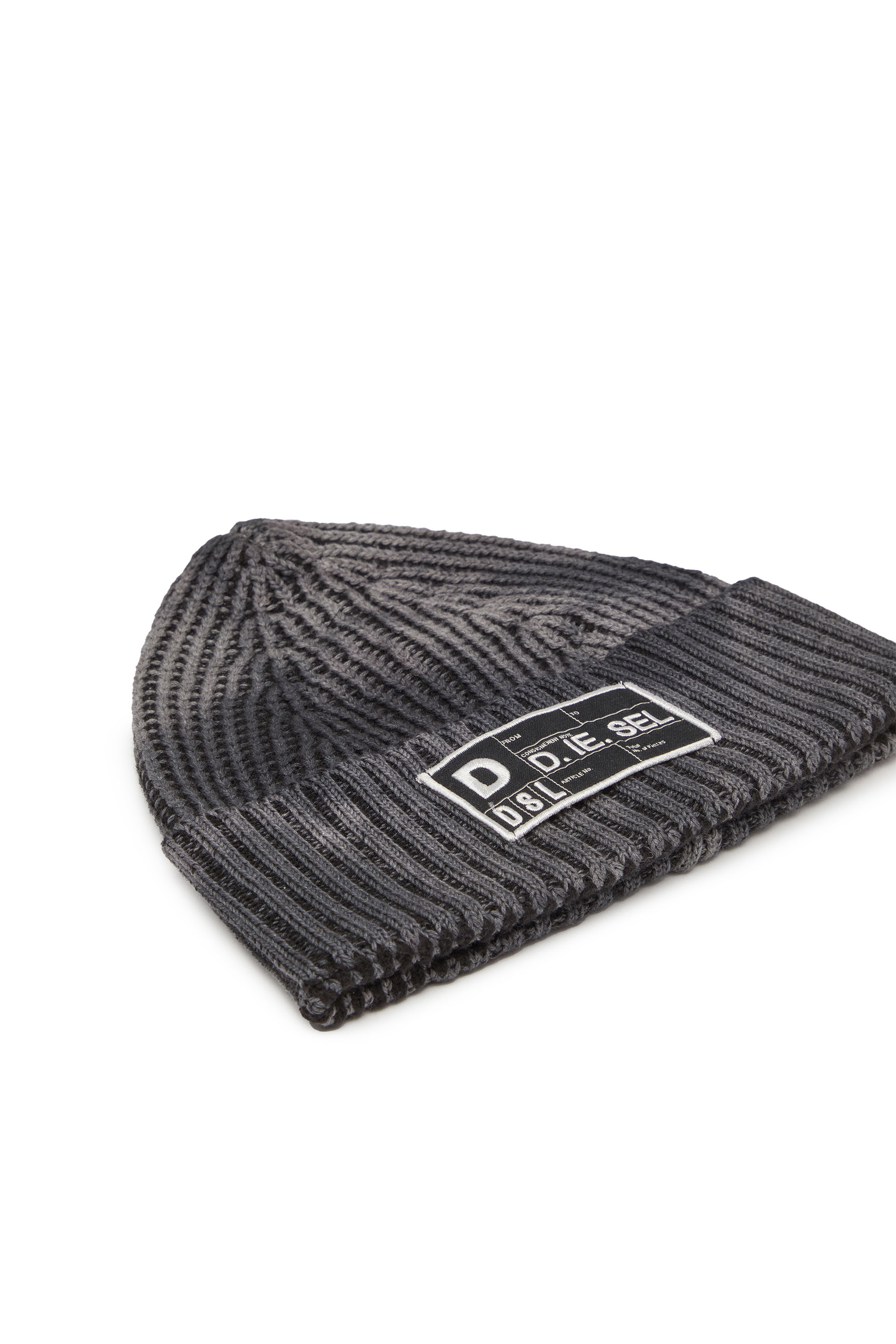 Diesel - K-ANGIS, Unisex's Cotton beanie with bad-dye effect in Black - 3