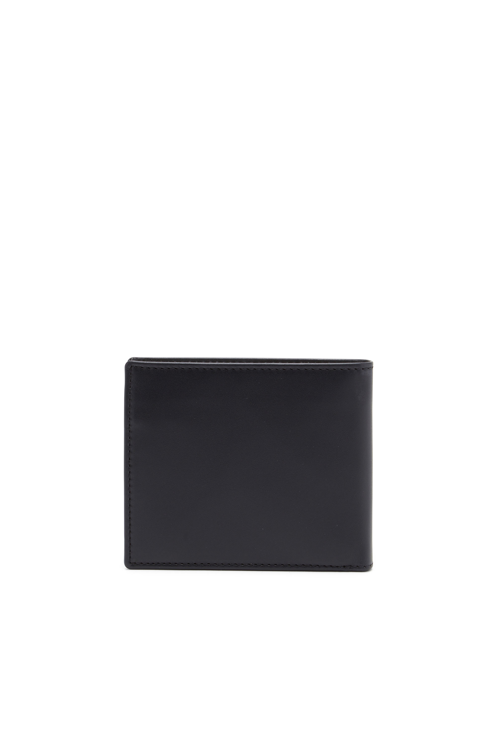 Diesel - BI-FOLD COIN S, Man's Bi-fold wallet in smooth leather in Black/Yellow - 2