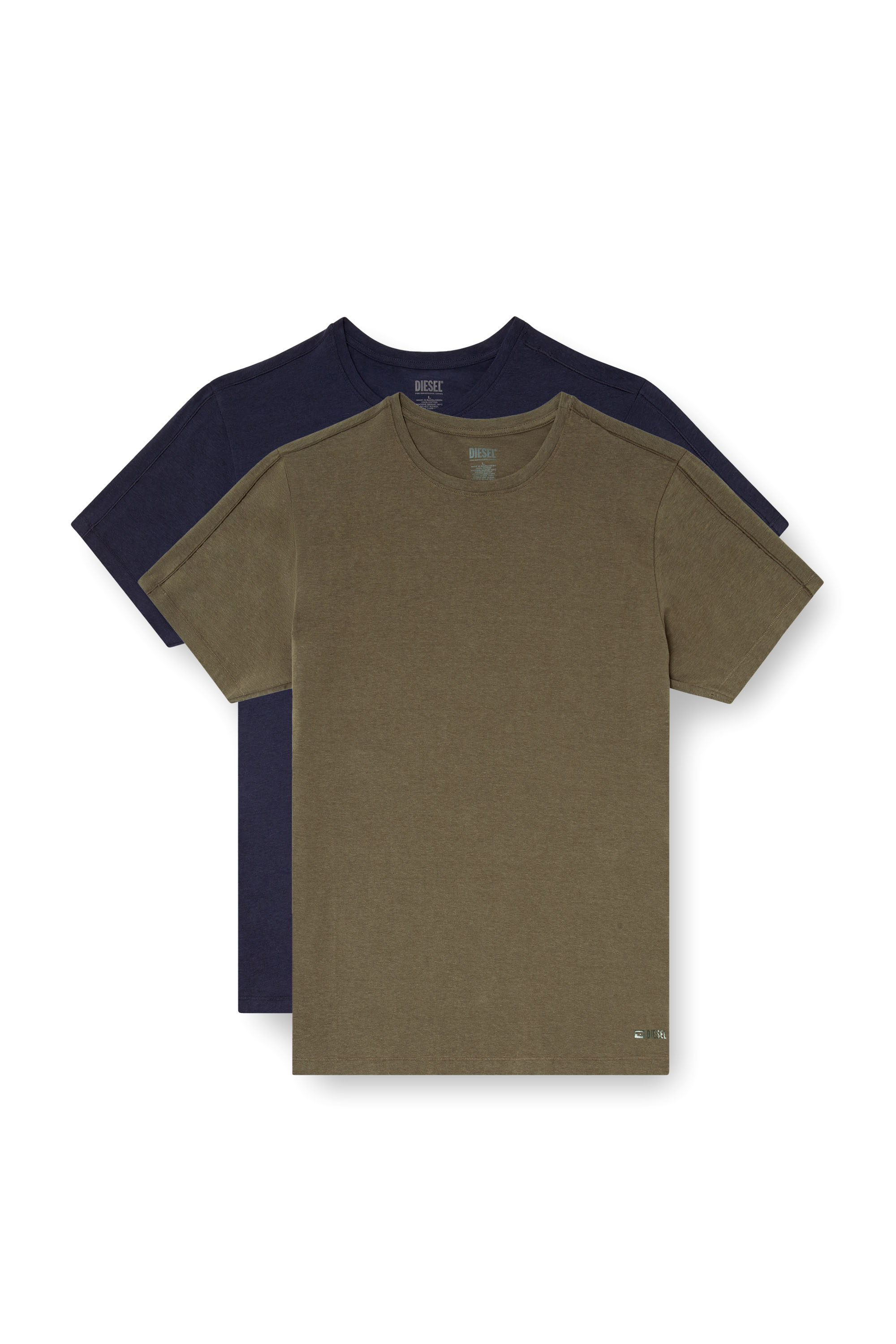 Diesel - RANDAL-D-MONO-2PACK, Man's 2-pack T-shirts in fluid jersey in Green/Blue - 4