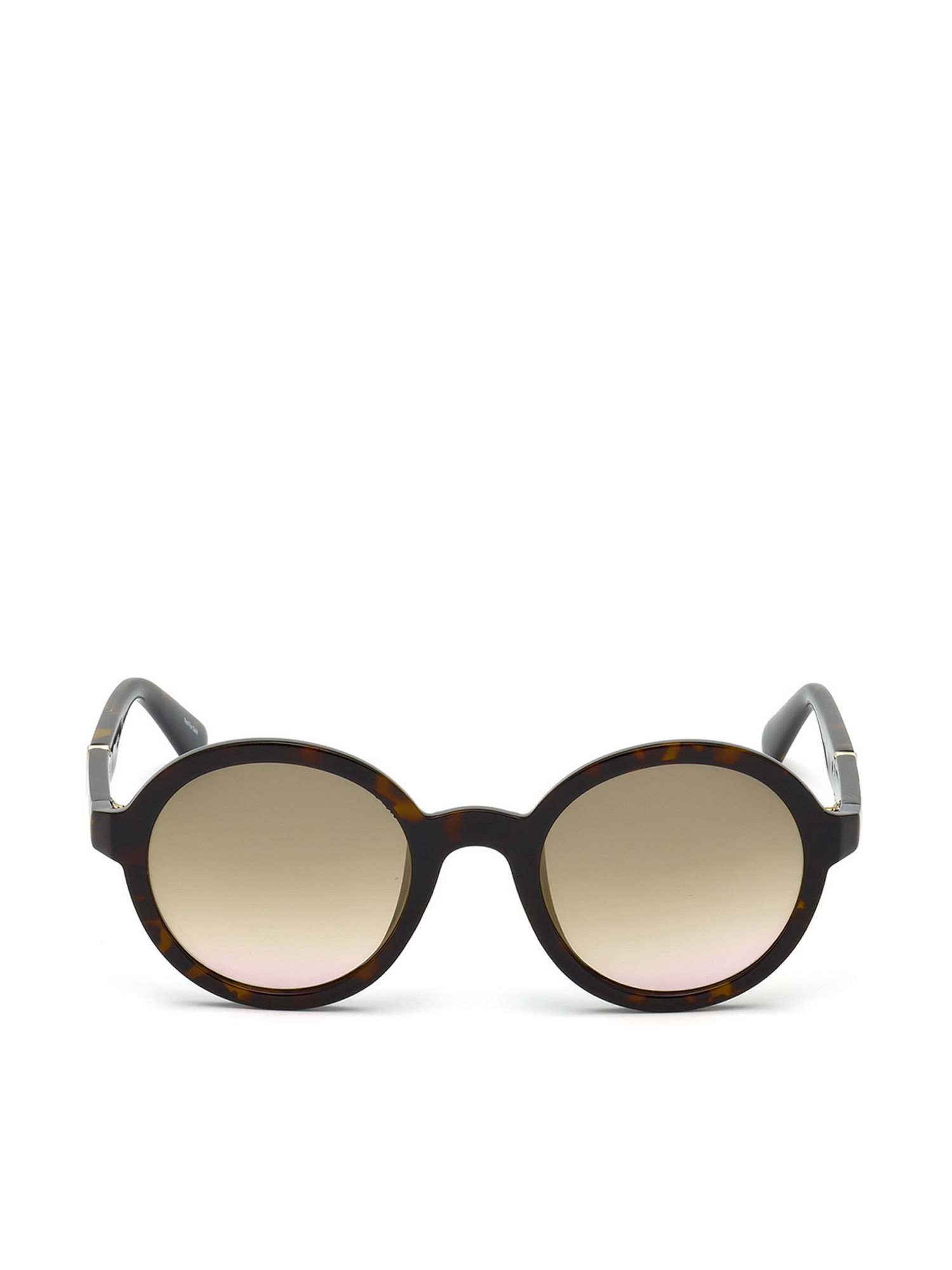 Diesel - DL0264, Unisex's Round shape eyewear with slanting detail in Brown - 2