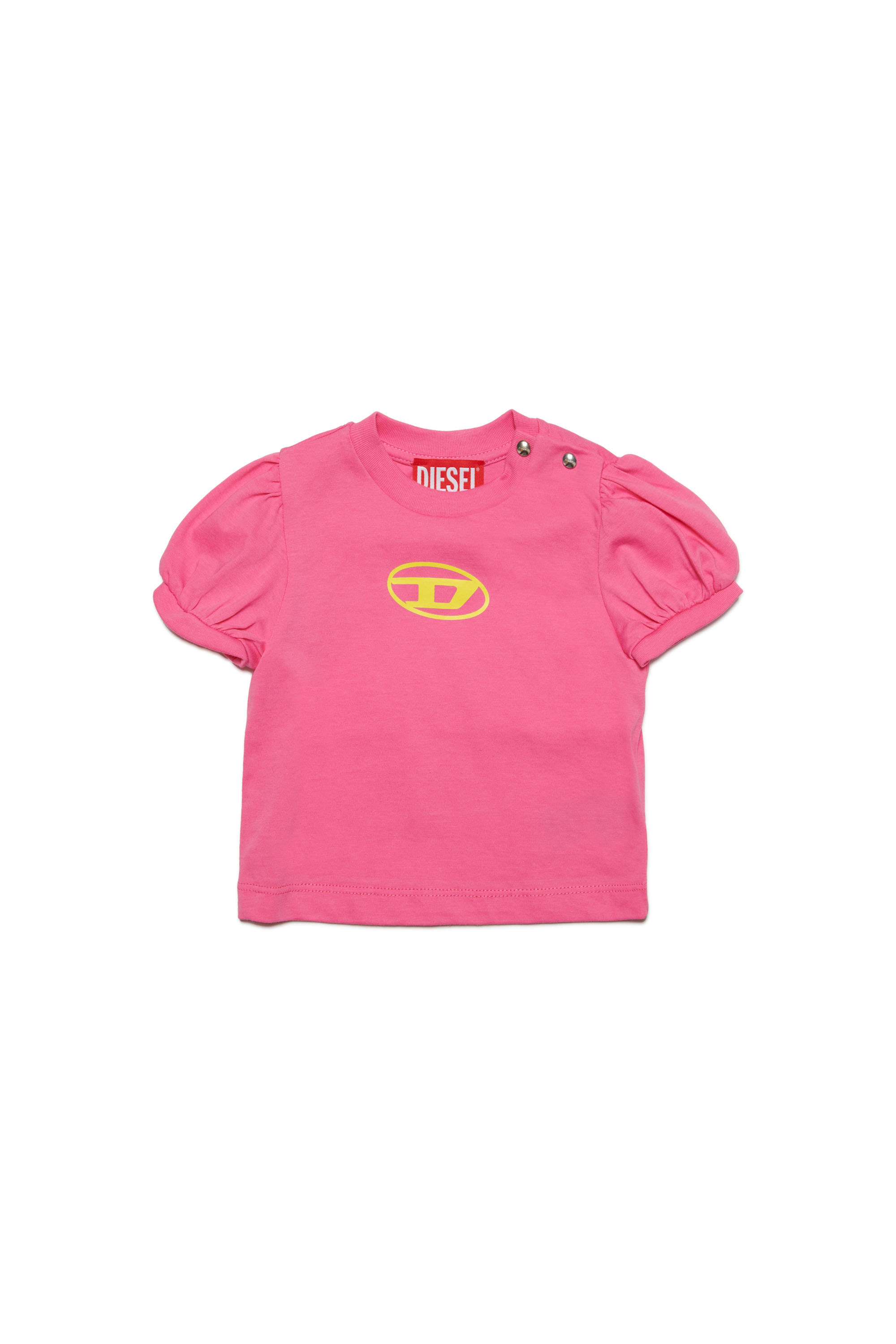 Diesel - TLERSIB, Woman's Puff-sleeve T-shirt with Oval D in Pink - 1