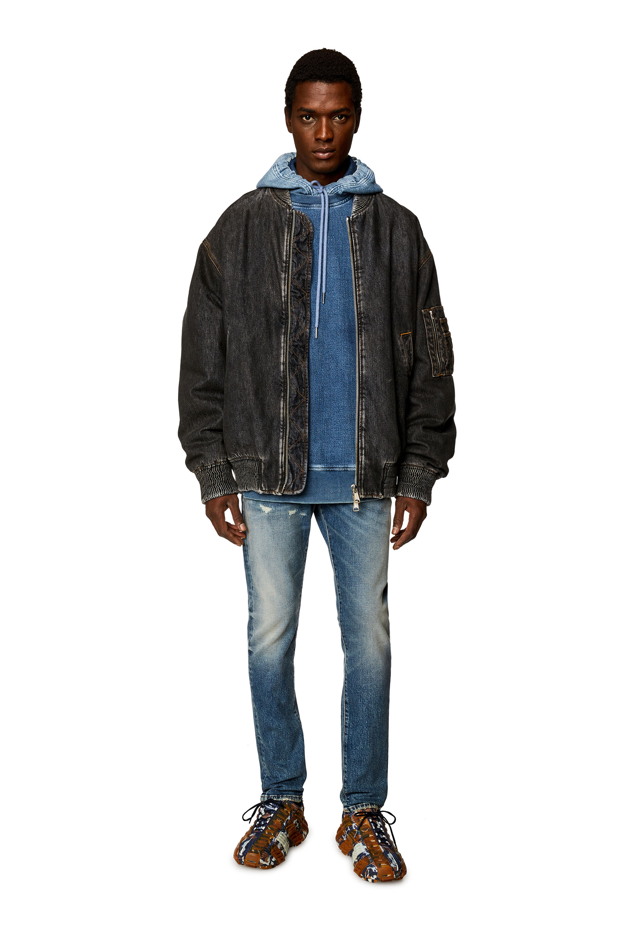 Diesel - Man's Slim Jeans 2019 D-Strukt E07L1, Medium blue - 2