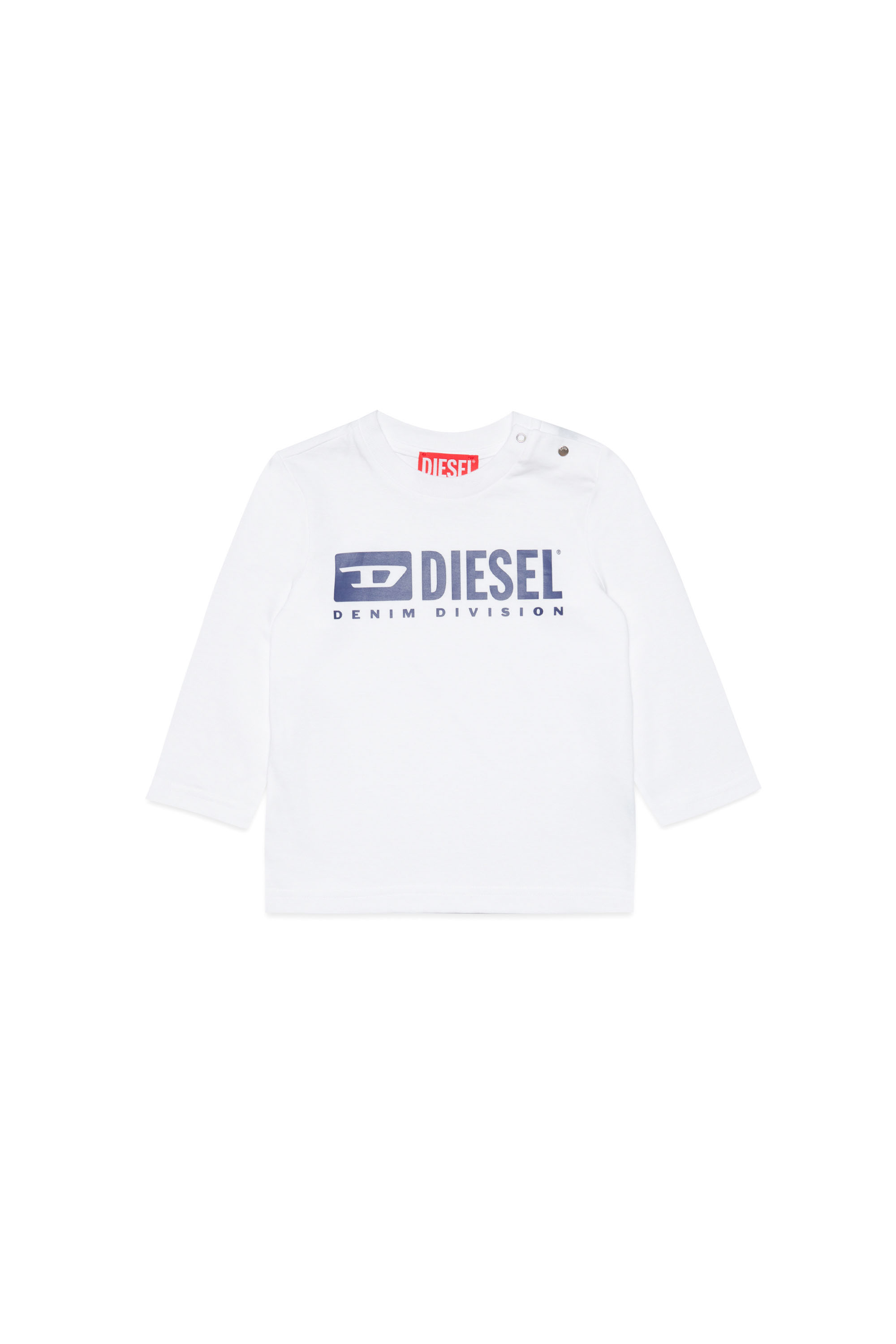 Diesel - TCESB, Man's Long-sleeve T-shirt with chest print in White - 1