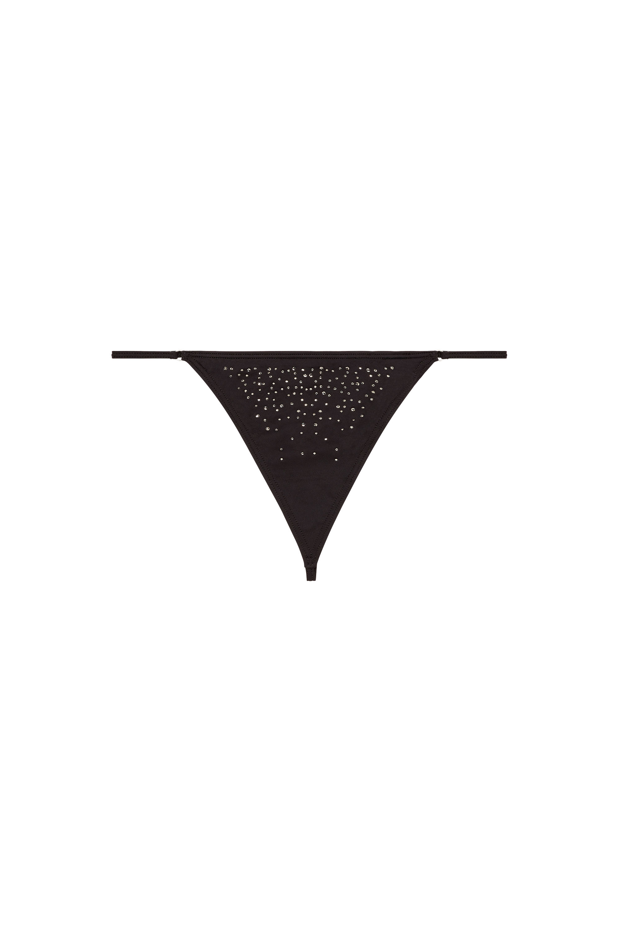 Diesel - D-STRING-DNM, Woman's Microfibre thong with crystals in Black - 4