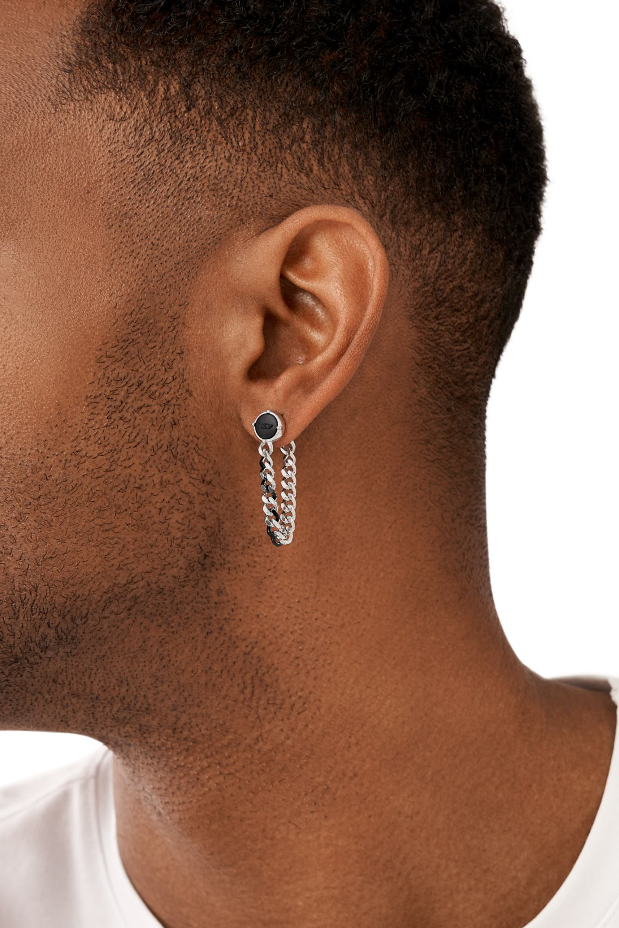 Diesel - DX1500, Unisex's Stainless steel stud earring in Silver/Black - 3