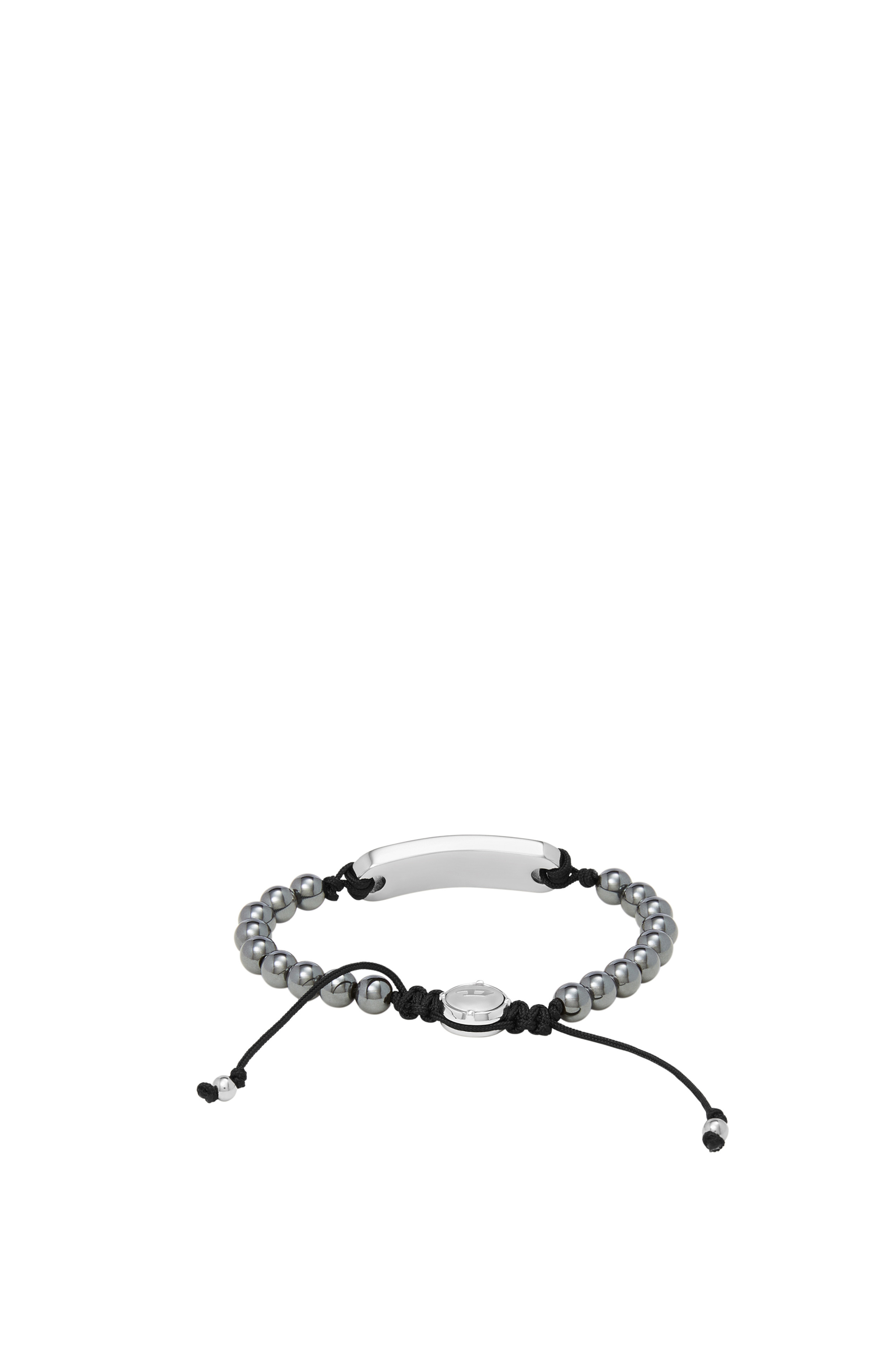 Diesel - DX1359, Man's Silver ID gray agate Beaded bracelet in Grey - 2