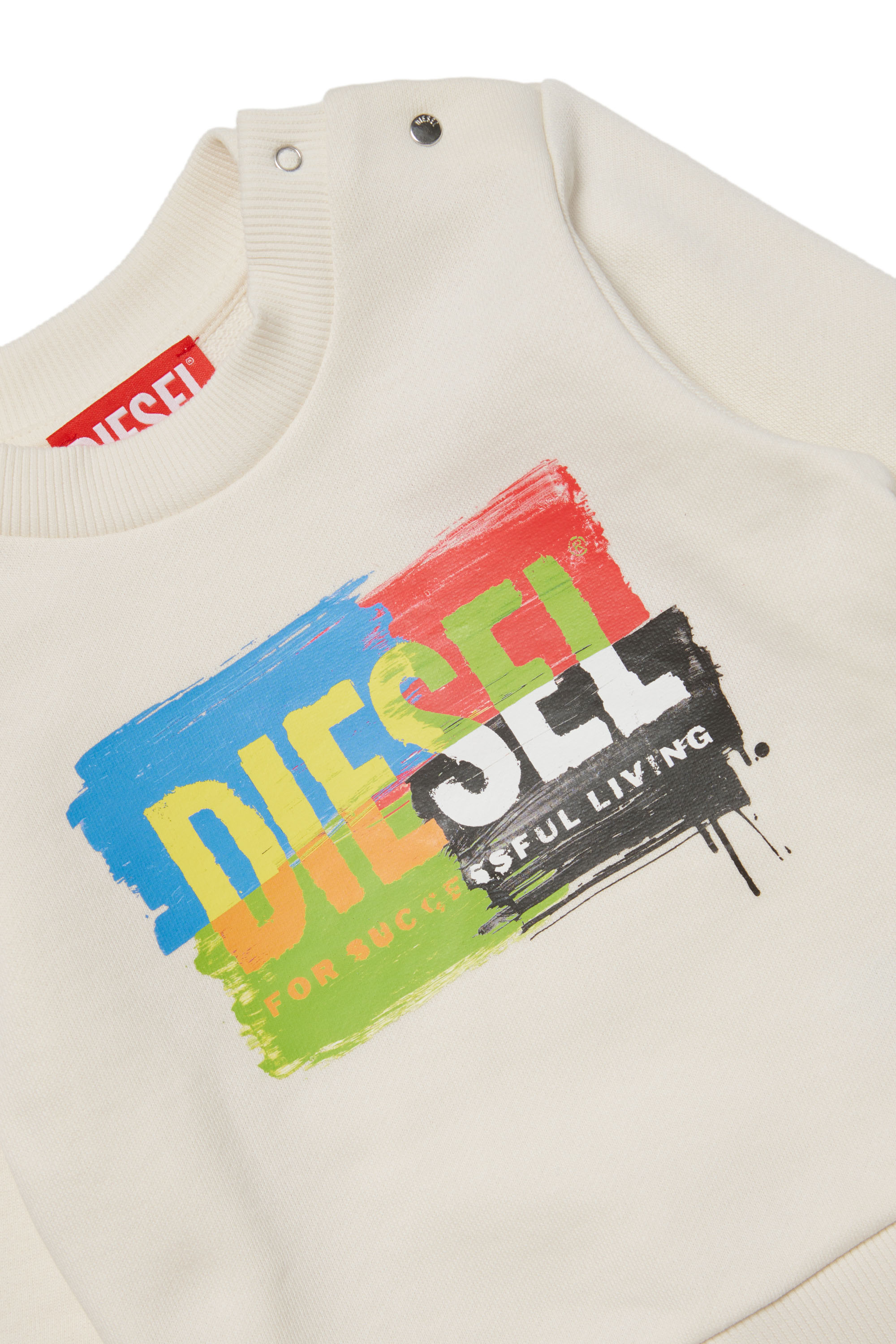 Diesel - SKANDB, Unisex's Sweatshirt with painted-effect logo in White - 3