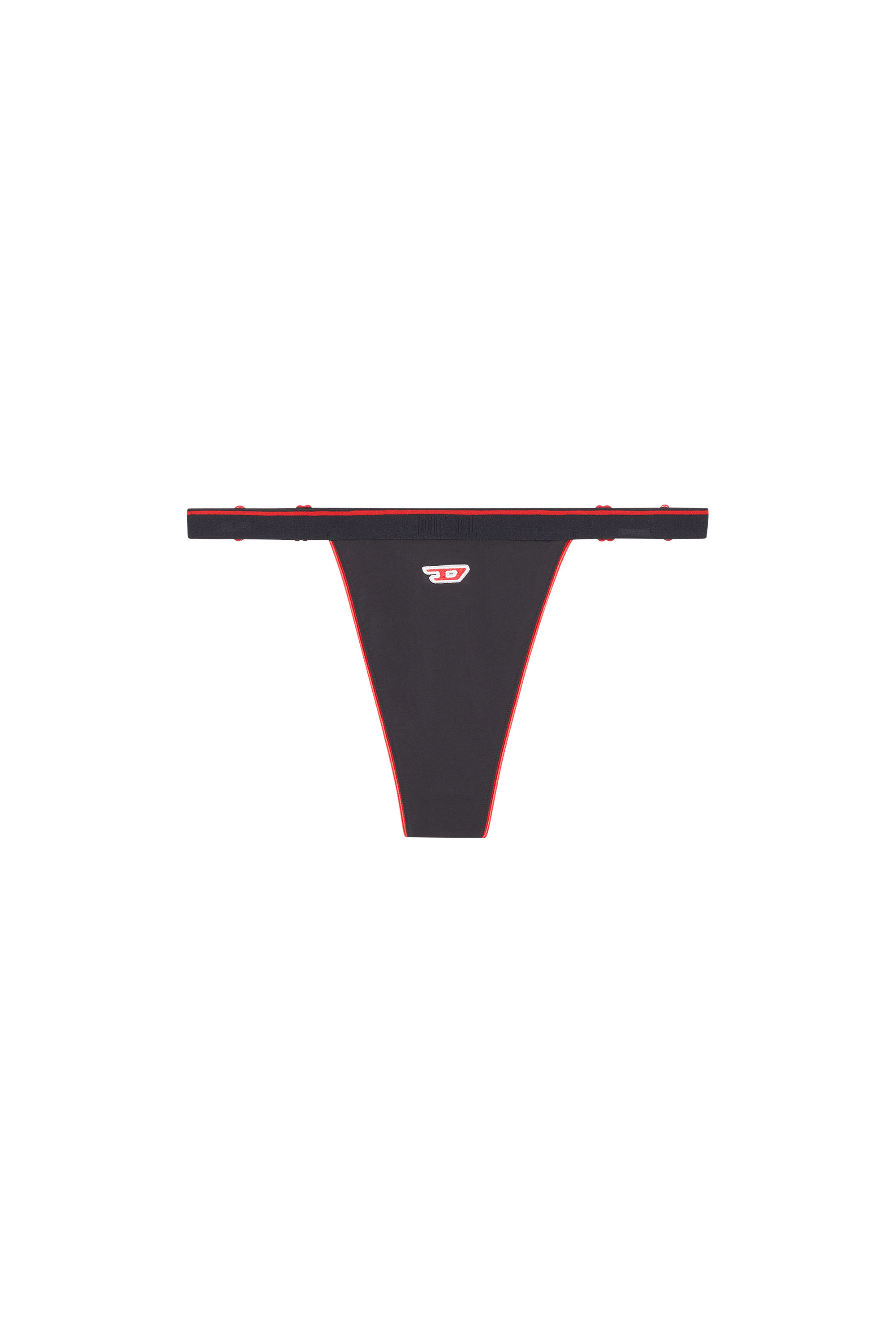 Diesel - UFST-FURLY, Woman's Microfibre thong with adjustable waist in Black - 1