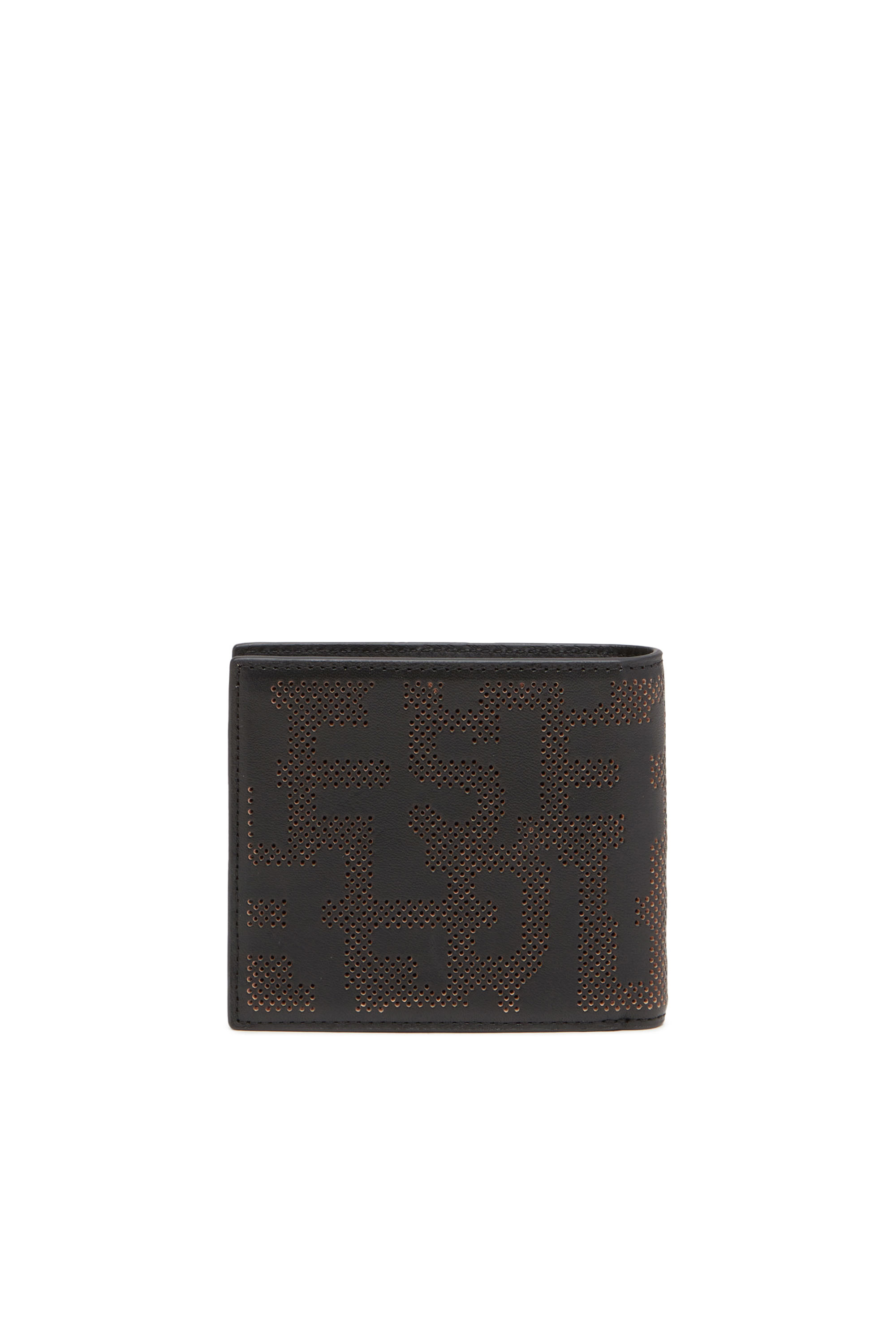 Diesel - BI-FOLD COIN S 3D, Unisex's Bi-fold wallet in perforated leather in Black - 2