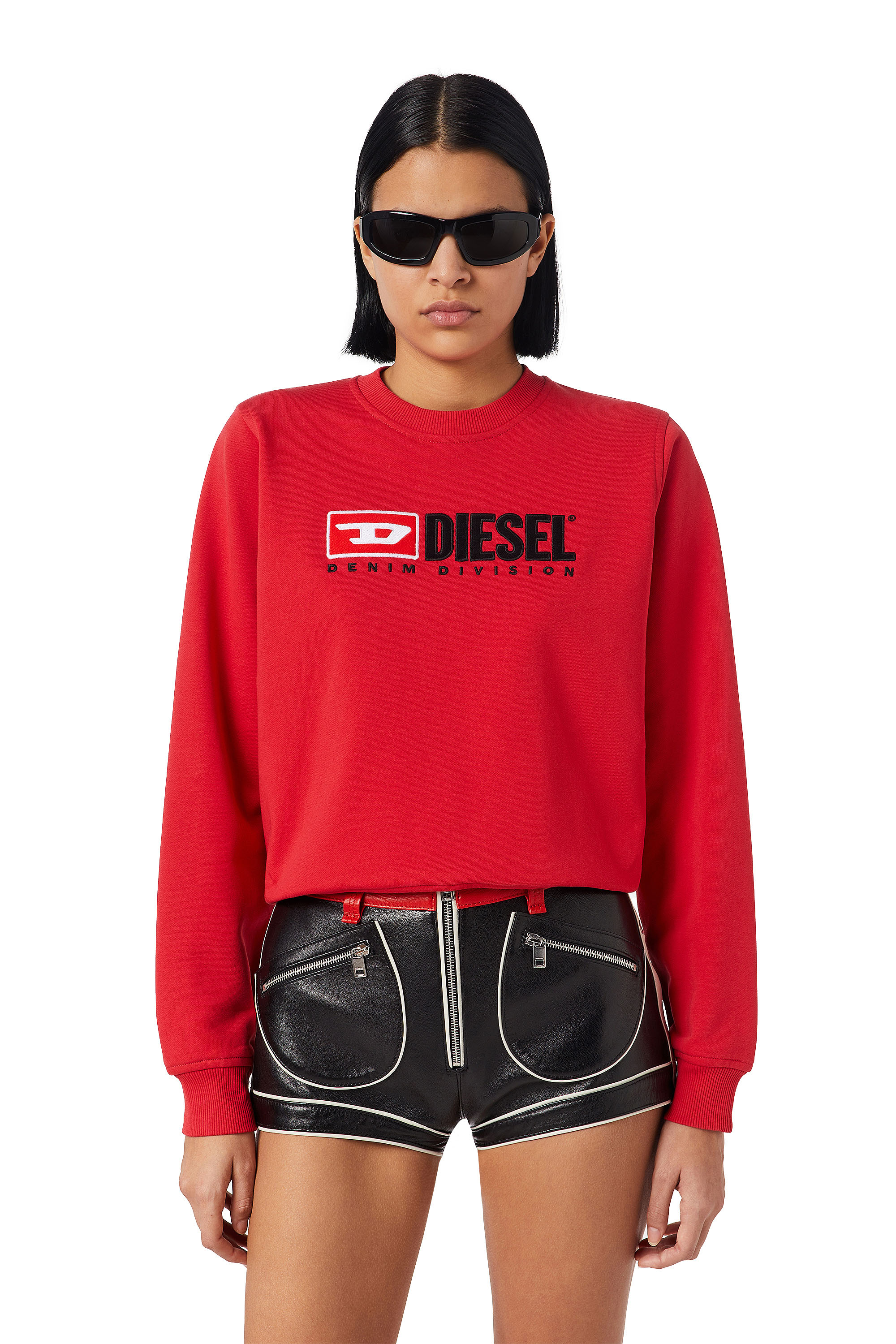 Diesel - F-REGGY-DIV, Woman's Denim Division sweatshirt in Red - 1