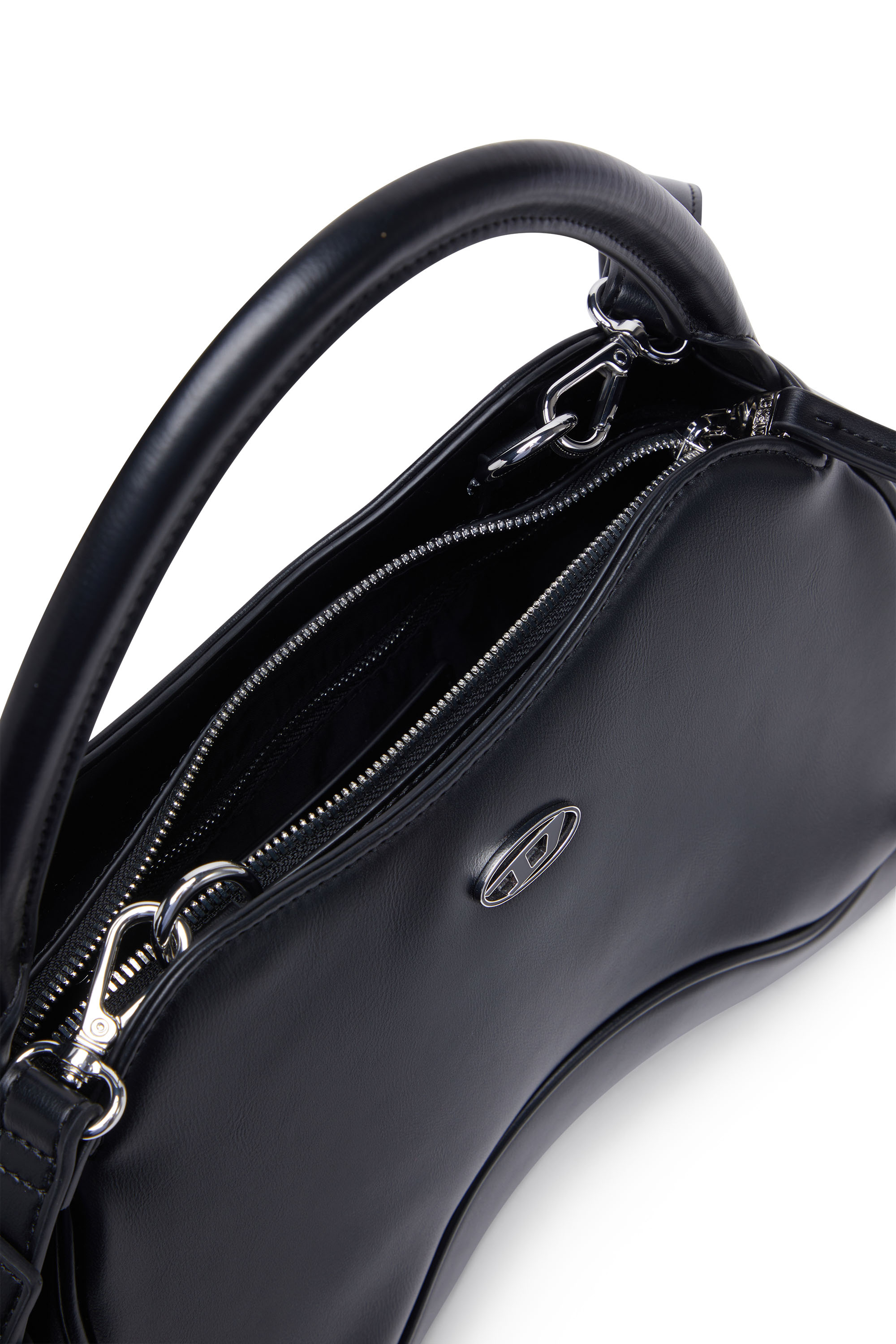 Diesel - PLAY TOP HANDLE, Woman's Play Top Handle - Handbag with two-tone design in Black - 4