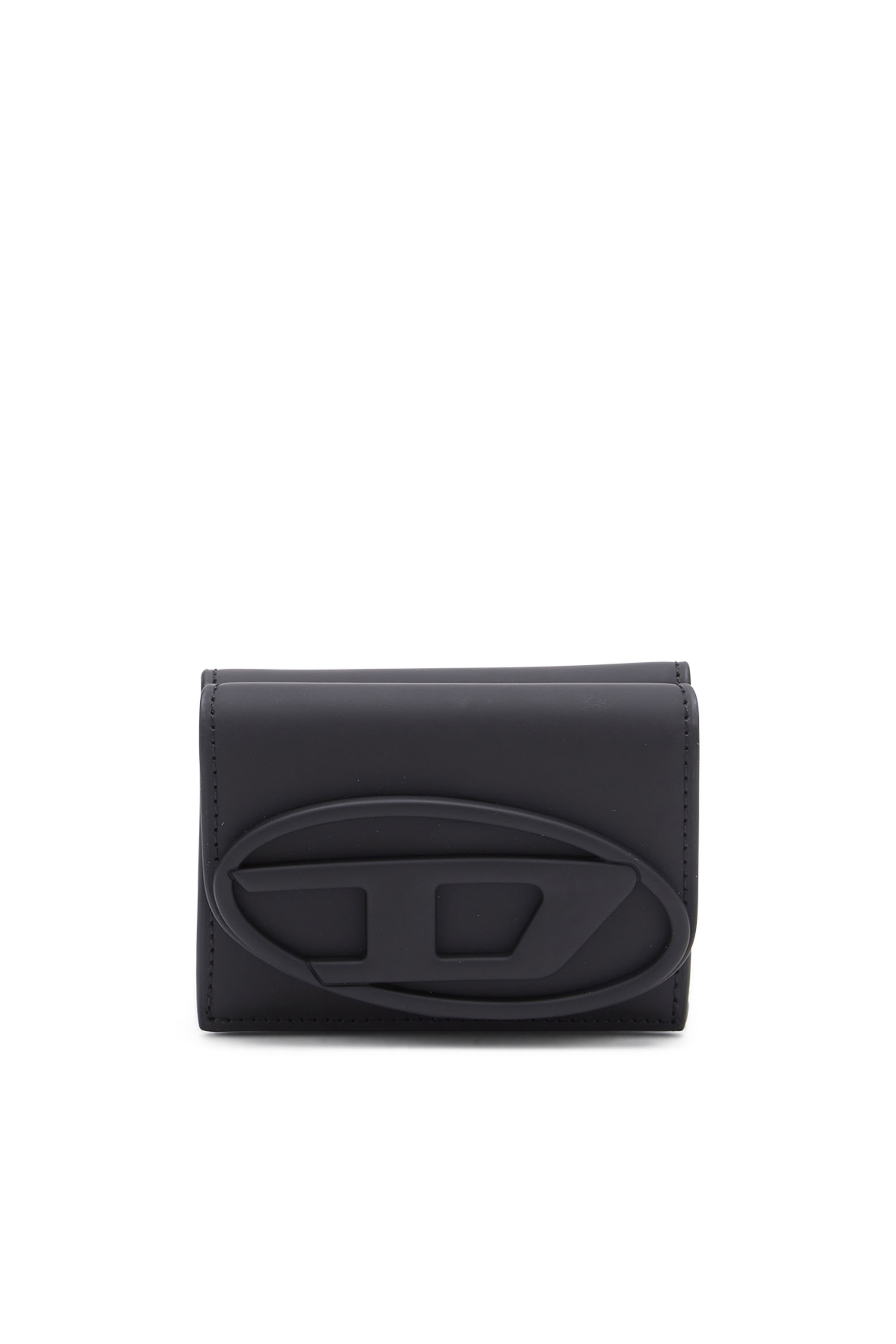Diesel - 1DR TRI FOLD COIN XS II, Woman's Tri-fold wallet in matte leather in Black - 1