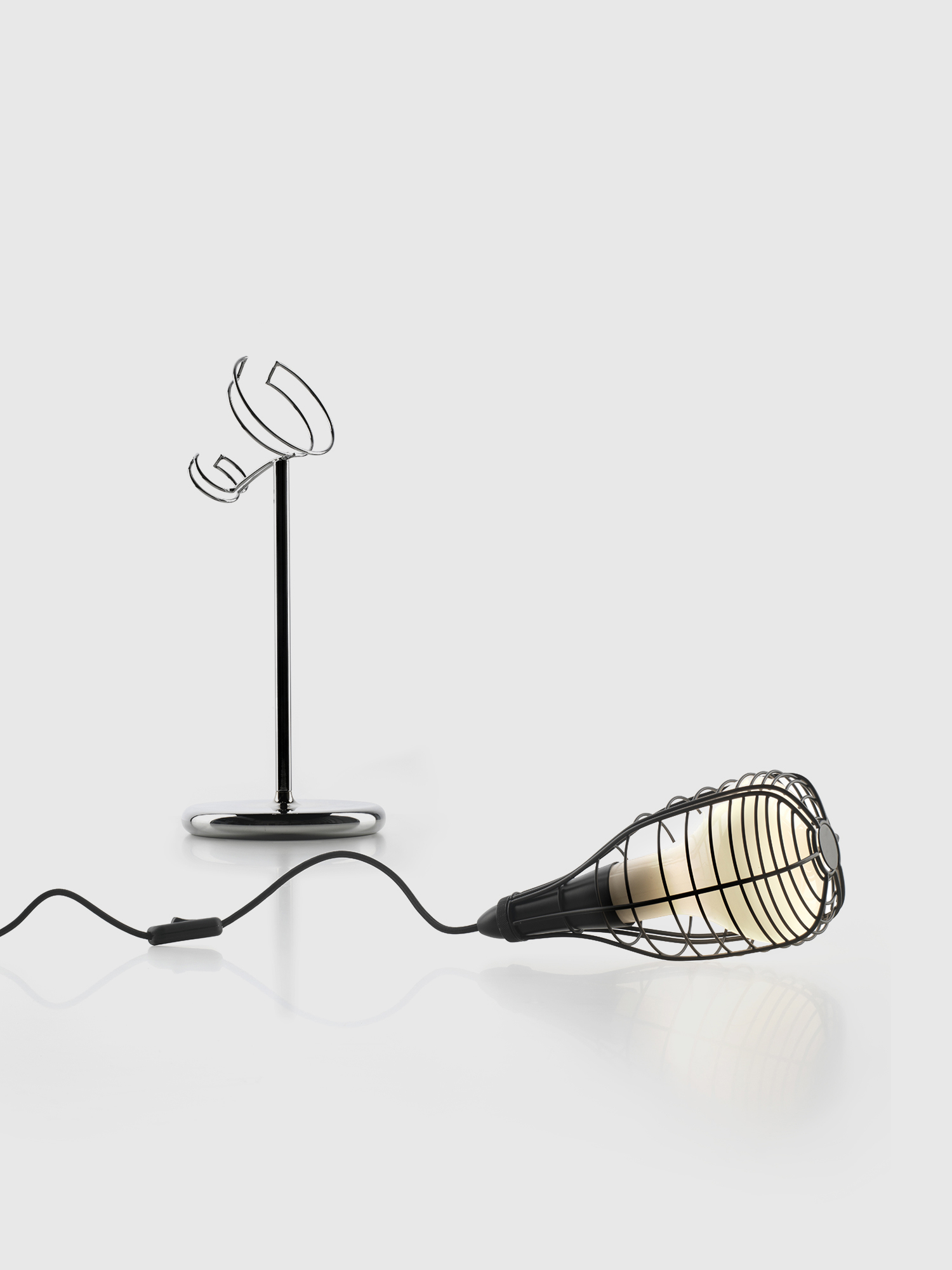 Diesel - CAGE MIC NERO, Unisex's Table lighting with a cage protaction in Black - 2