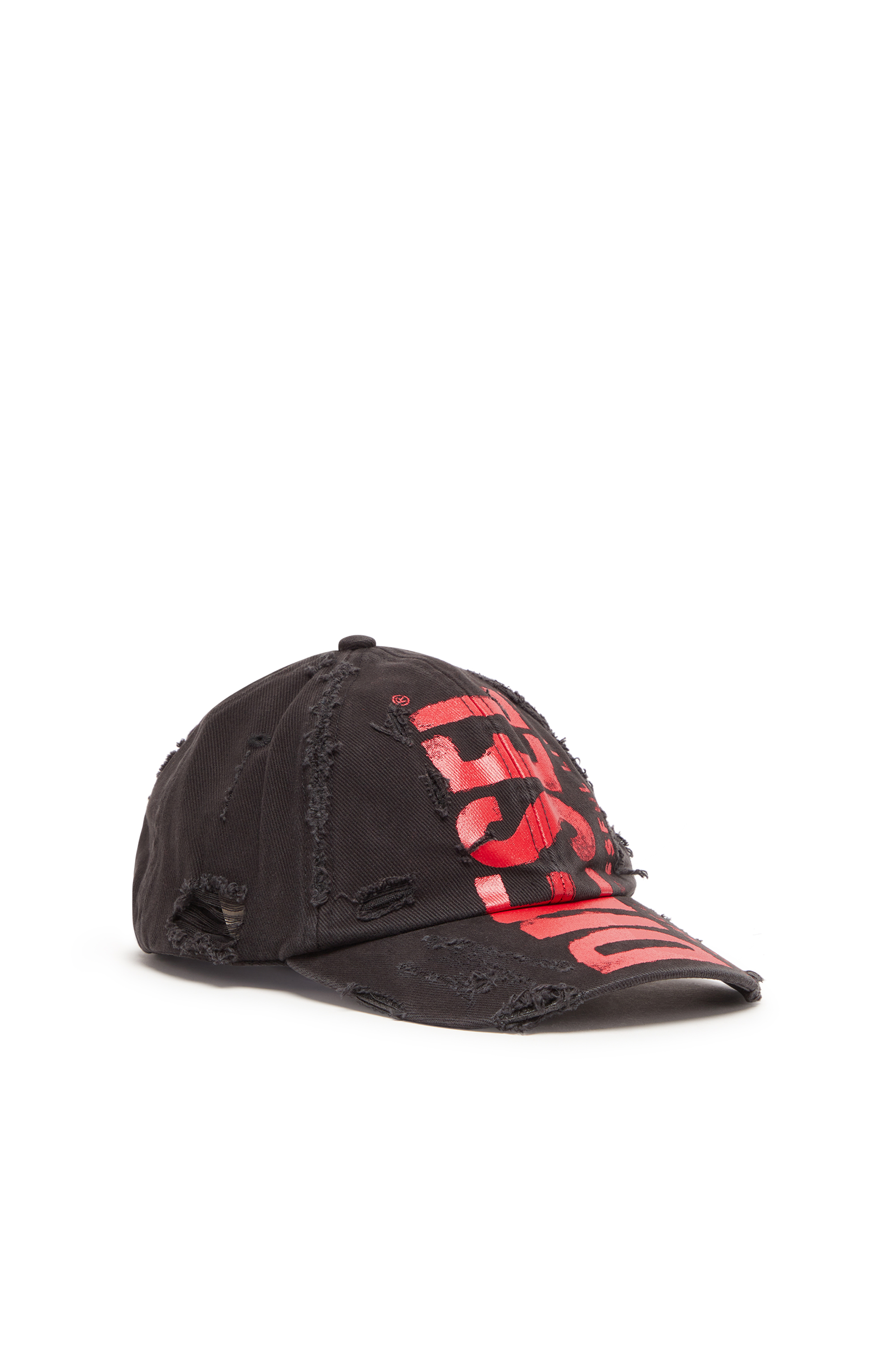 Diesel - C-EWAN, Unisex's Baseball cap with Diesel lettering in Black/Red - 1