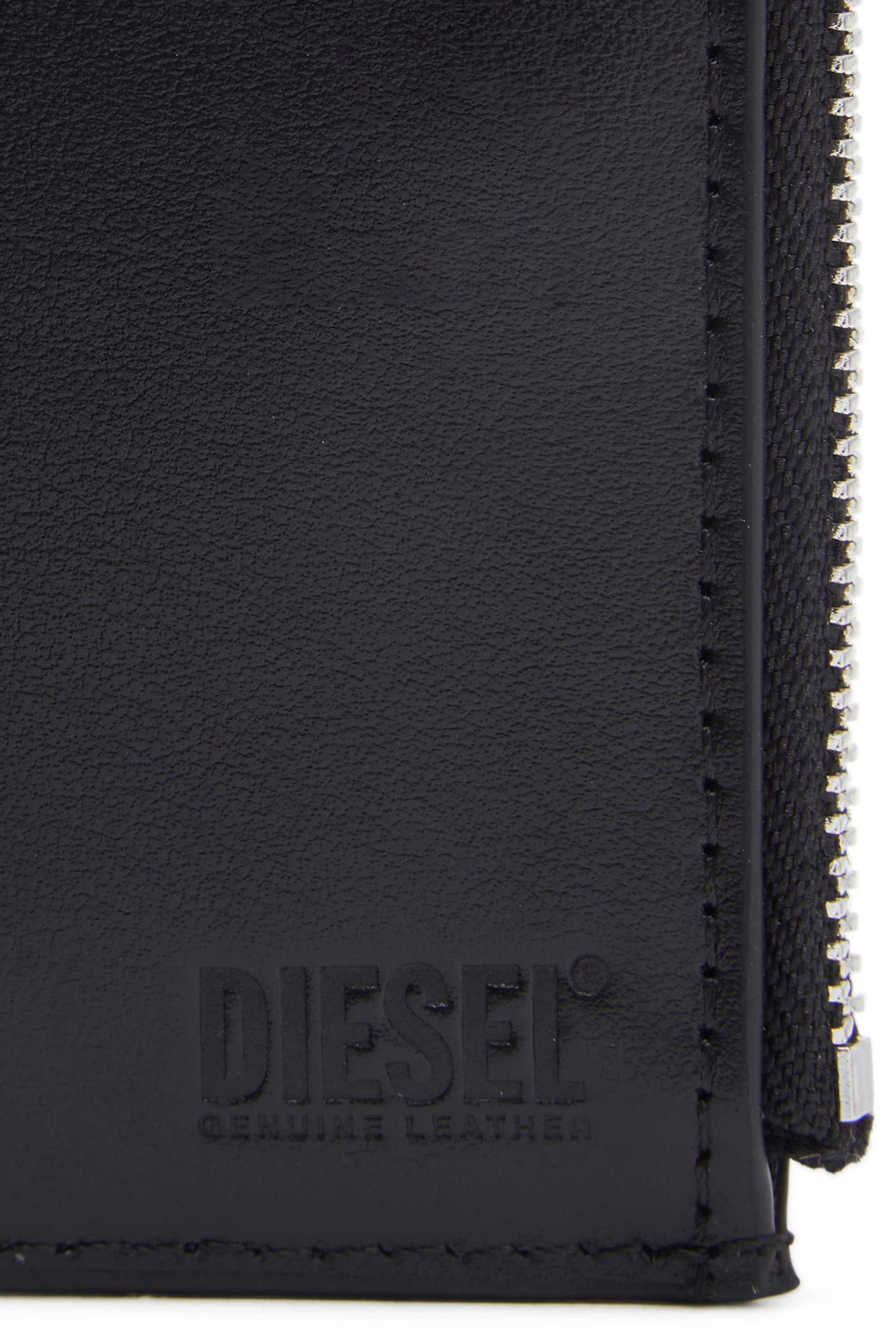 Diesel - 1DR-FOLD BI-FOLD ZIP II, Woman's Small leather wallet with embossed logo in Black - 4
