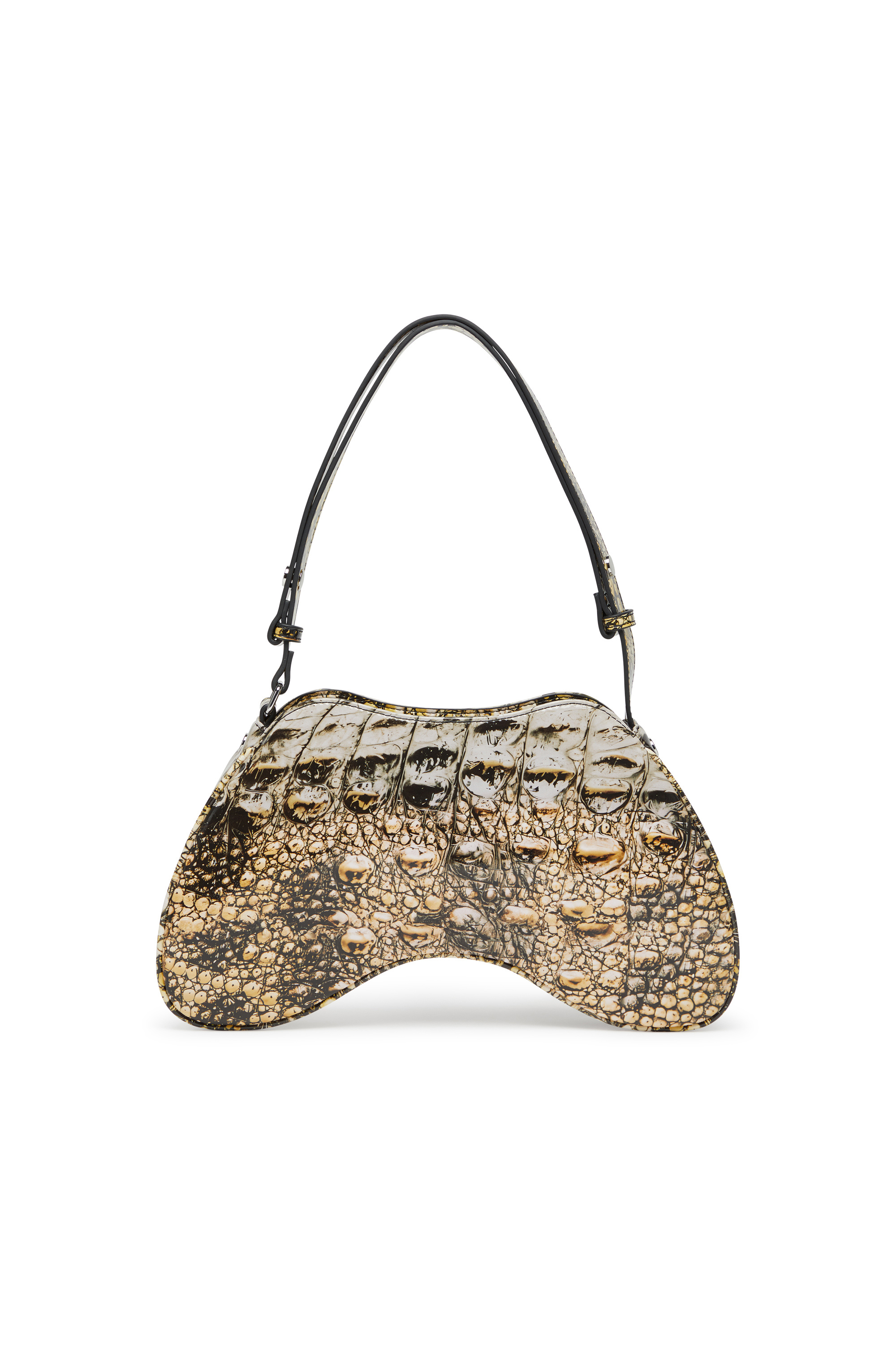 Diesel - PLAY SHOULDER, Woman's Play-Glossy shoulder bag with print in Yellow - 2