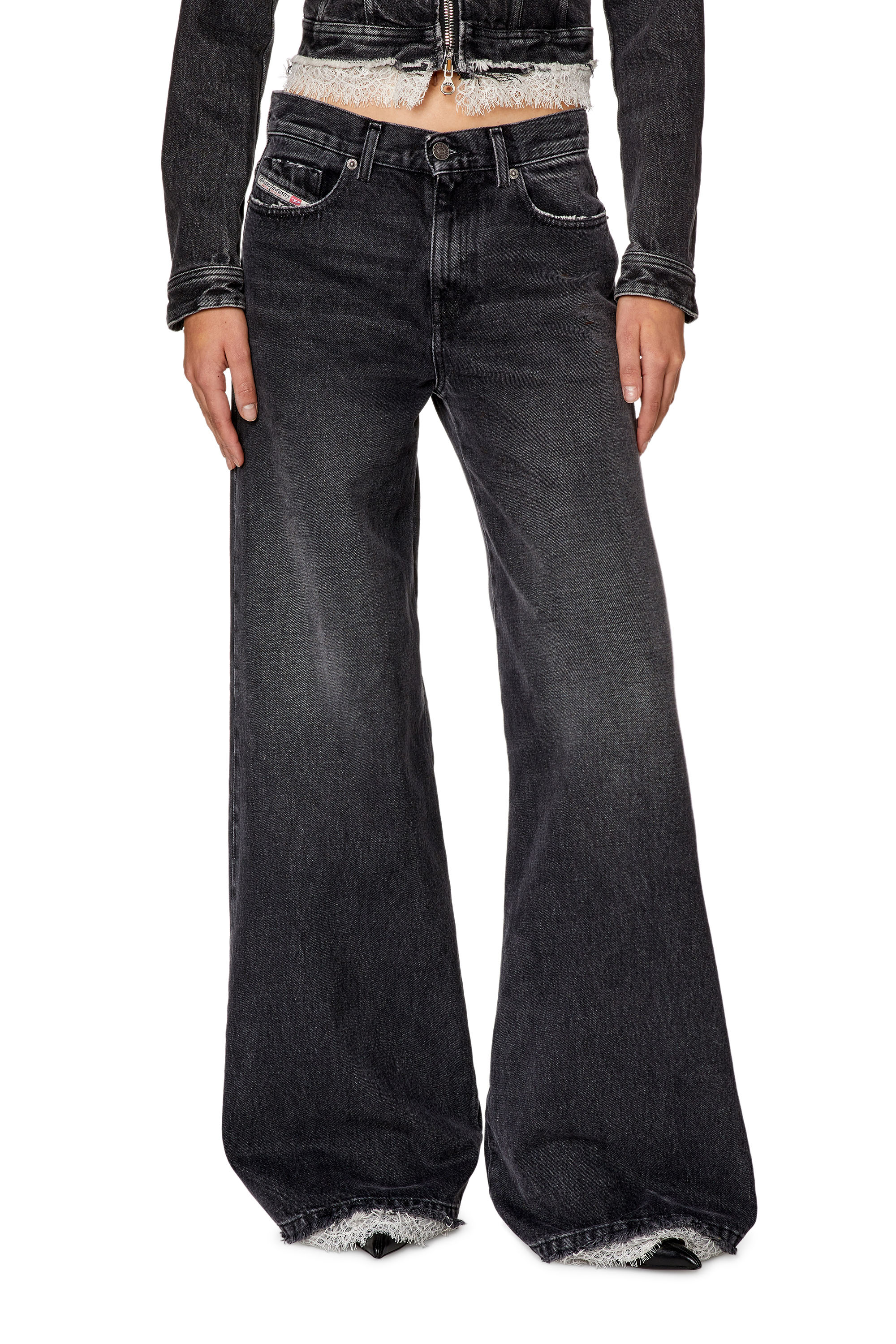 Diesel - Bootcut and Flare Jeans 1978 D-Akemi 007S2, Woman's Bootcut and Flare Jeans - 1978 D-Akemi in Black/Dark grey - 1