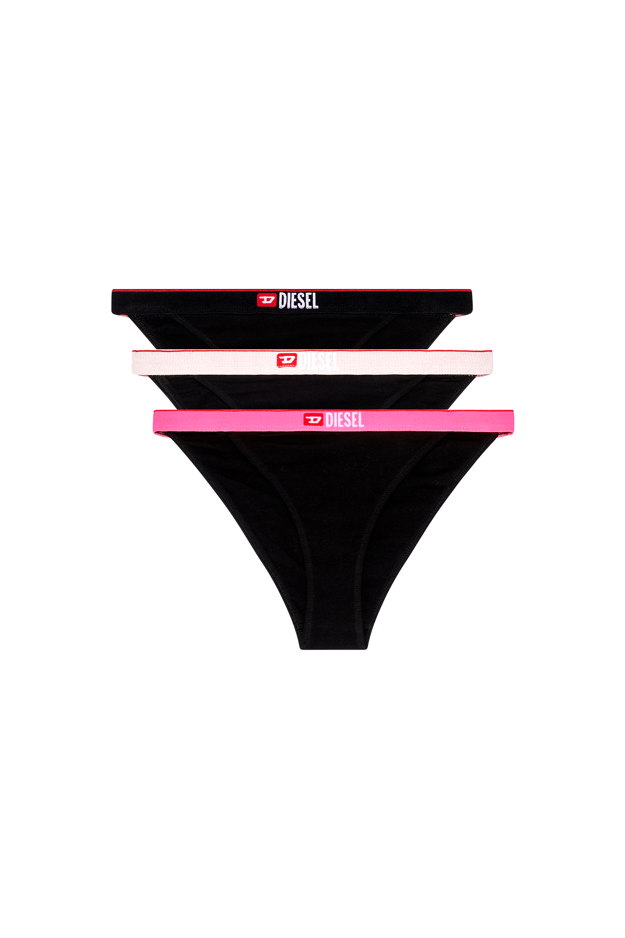 Diesel - UFPN-EBBYSS-THREEPACK, Woman's Three-pack briefs in stretch cotton in Black - 1