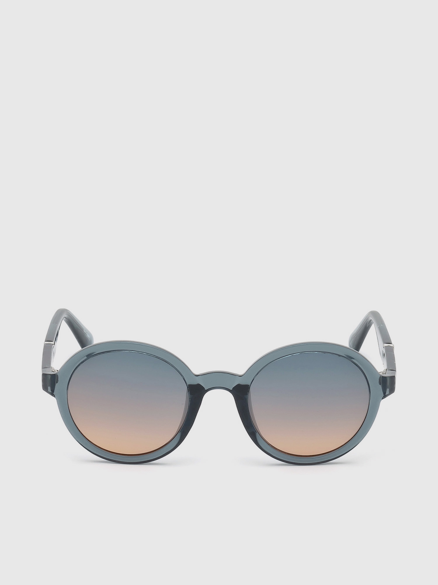 Diesel - DL0264, Unisex's Round shape eyewear with slanting detail in Blue - 2