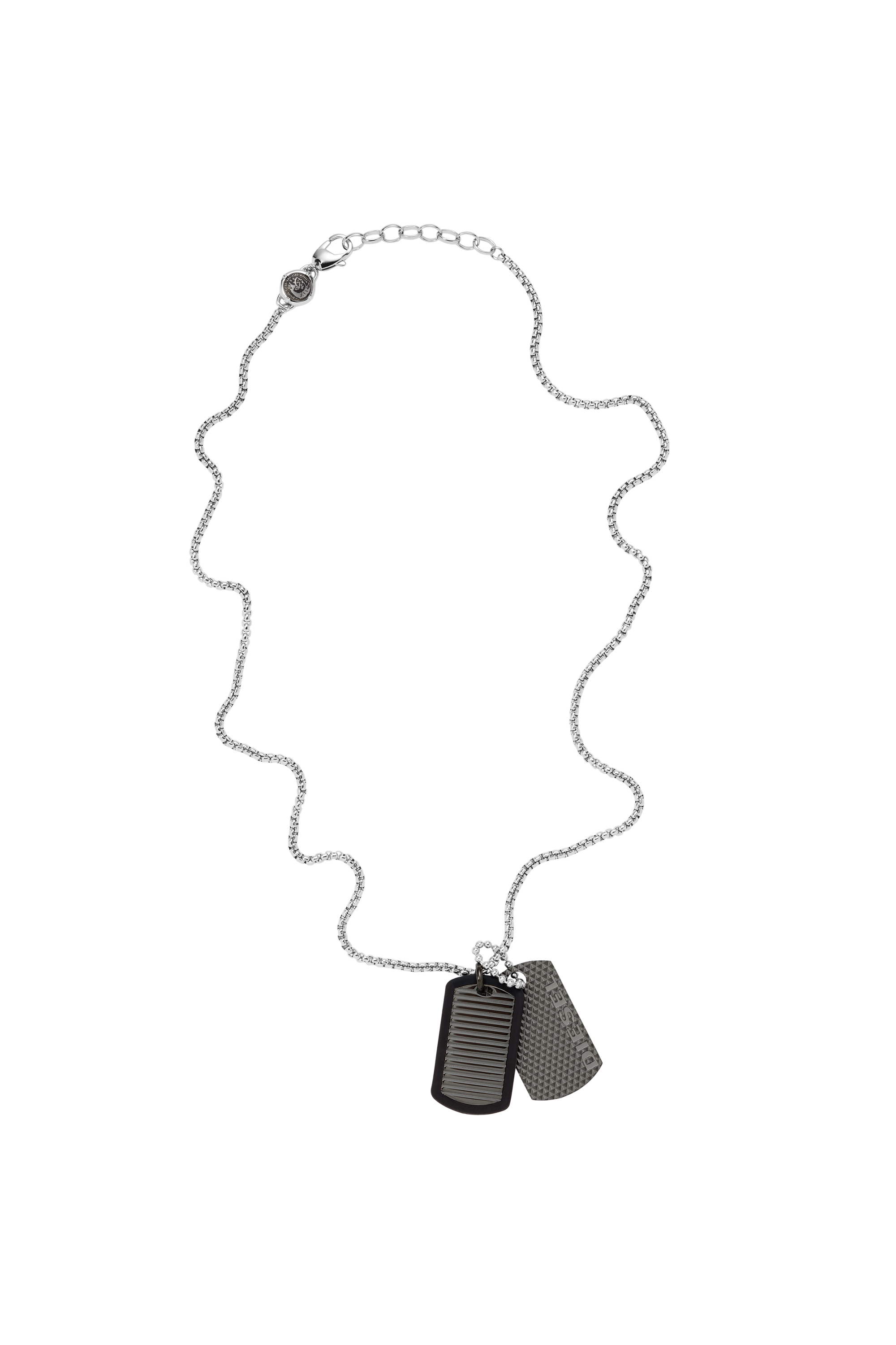 Diesel - DX1314, Man's Double dogtag necklace in Dark grey - 2