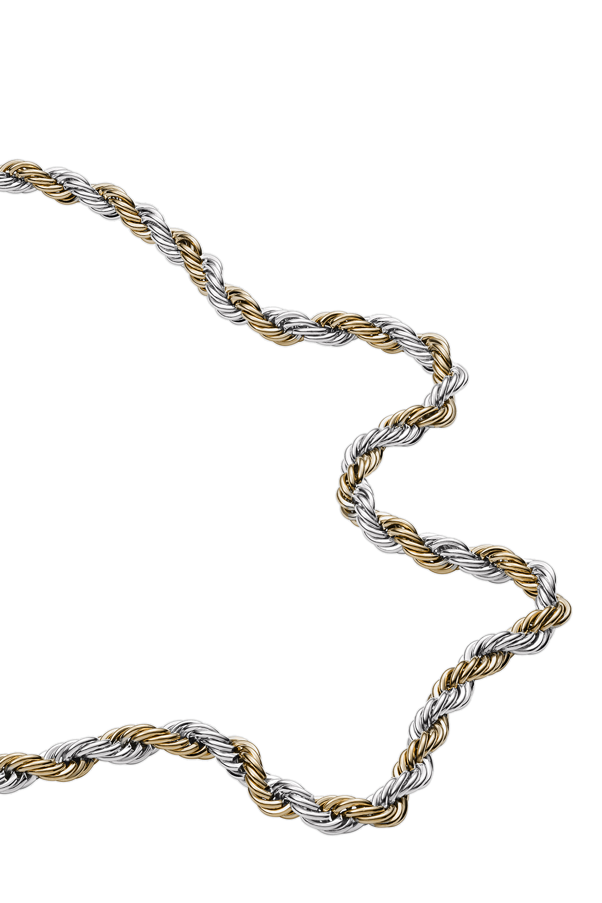 Diesel - DX1265, Man's Two-tone stainless steel braided necklace in Gold/White - 1
