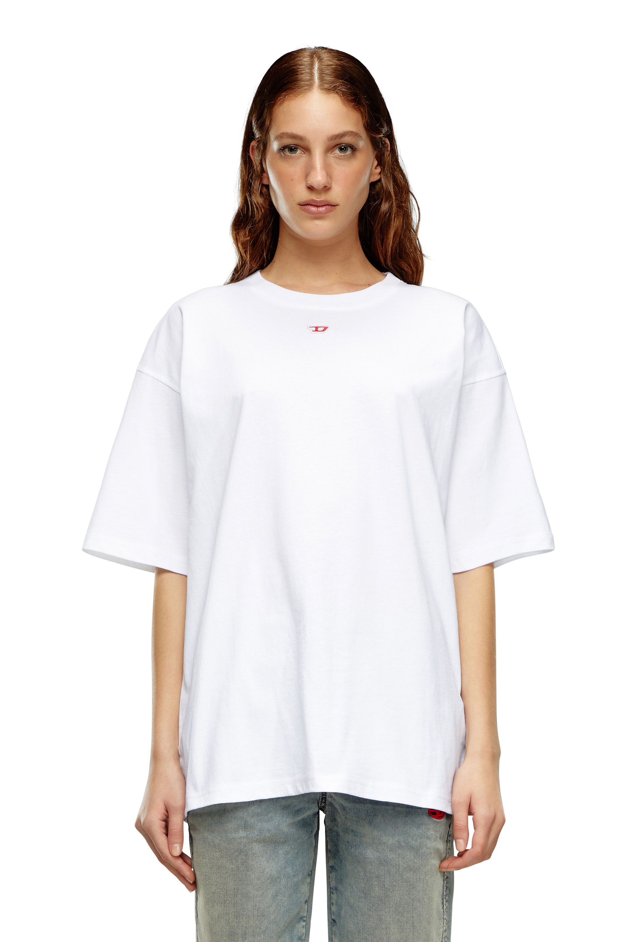 Diesel - T-BOXT-D, Unisex's T-shirt with embroidered D patch in White - 1