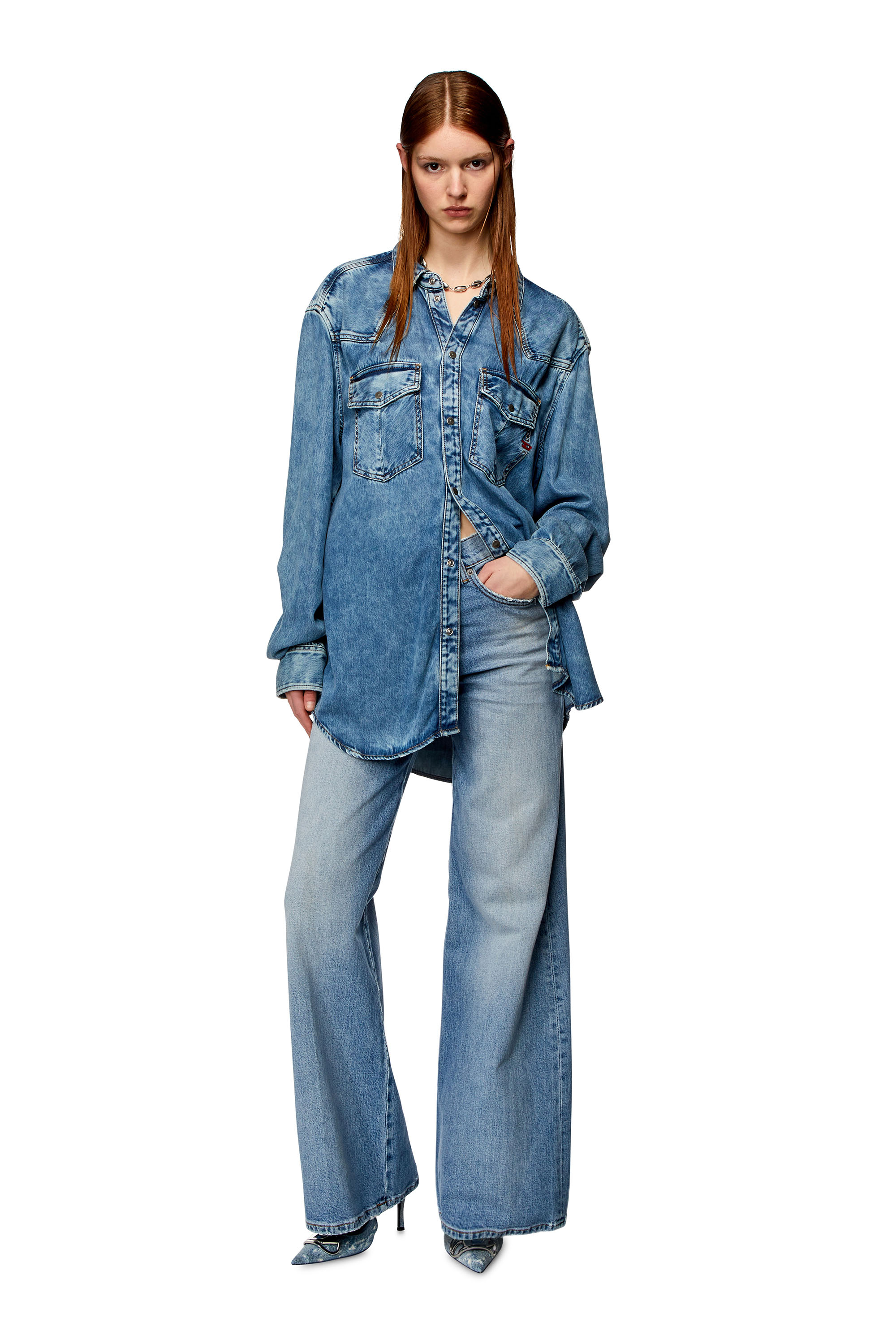 Diesel - Woman's Flare Jeans 1978 D-Akemi 0DQAD, Light Blue - 2