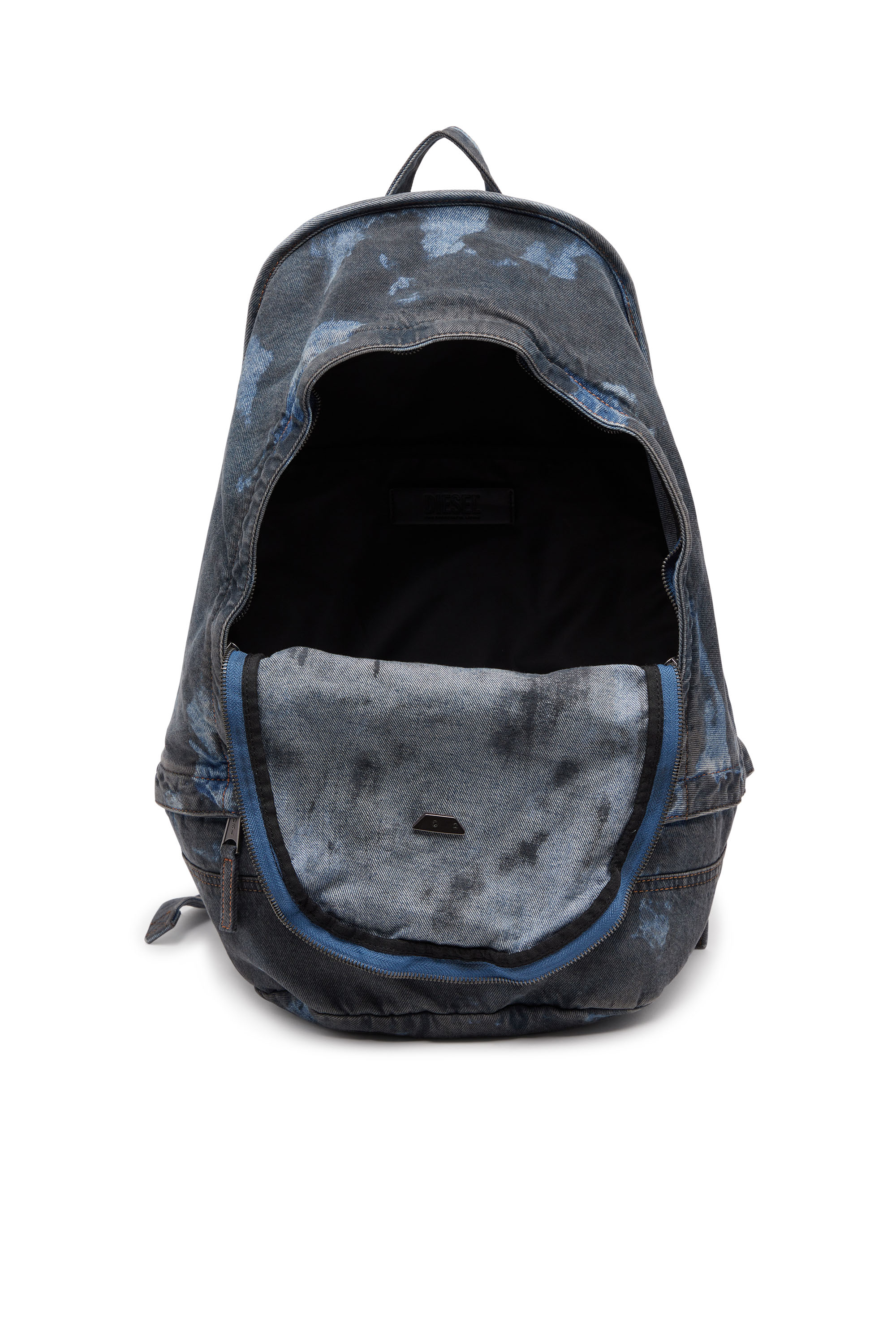 Diesel - RAVE BACKPACK, Unisex's Rave-Backpack in coated denim in Dark Blue - 4